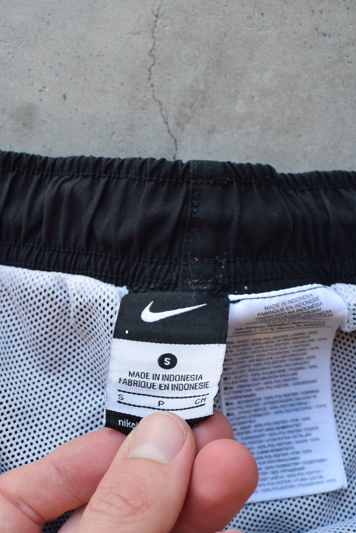 Nike Black & White Embroidered Swoosh Track Pants — 2000s (S/M) - Retrospective Store