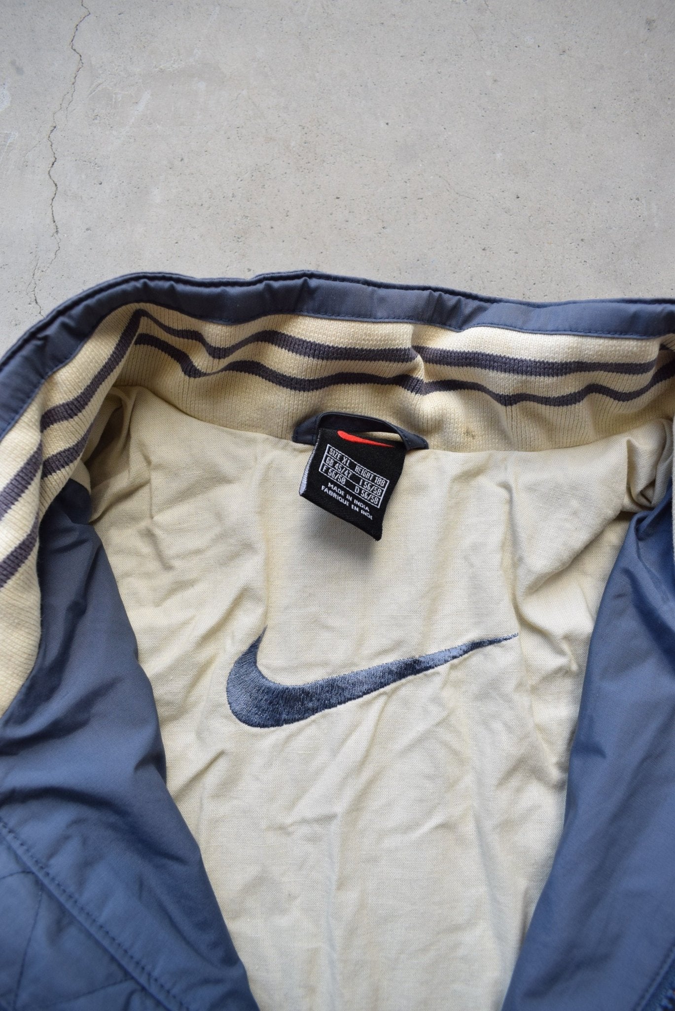 Nike Blue Embroidered Spellout Jacket — 1990s (XL) - Retrospective Store