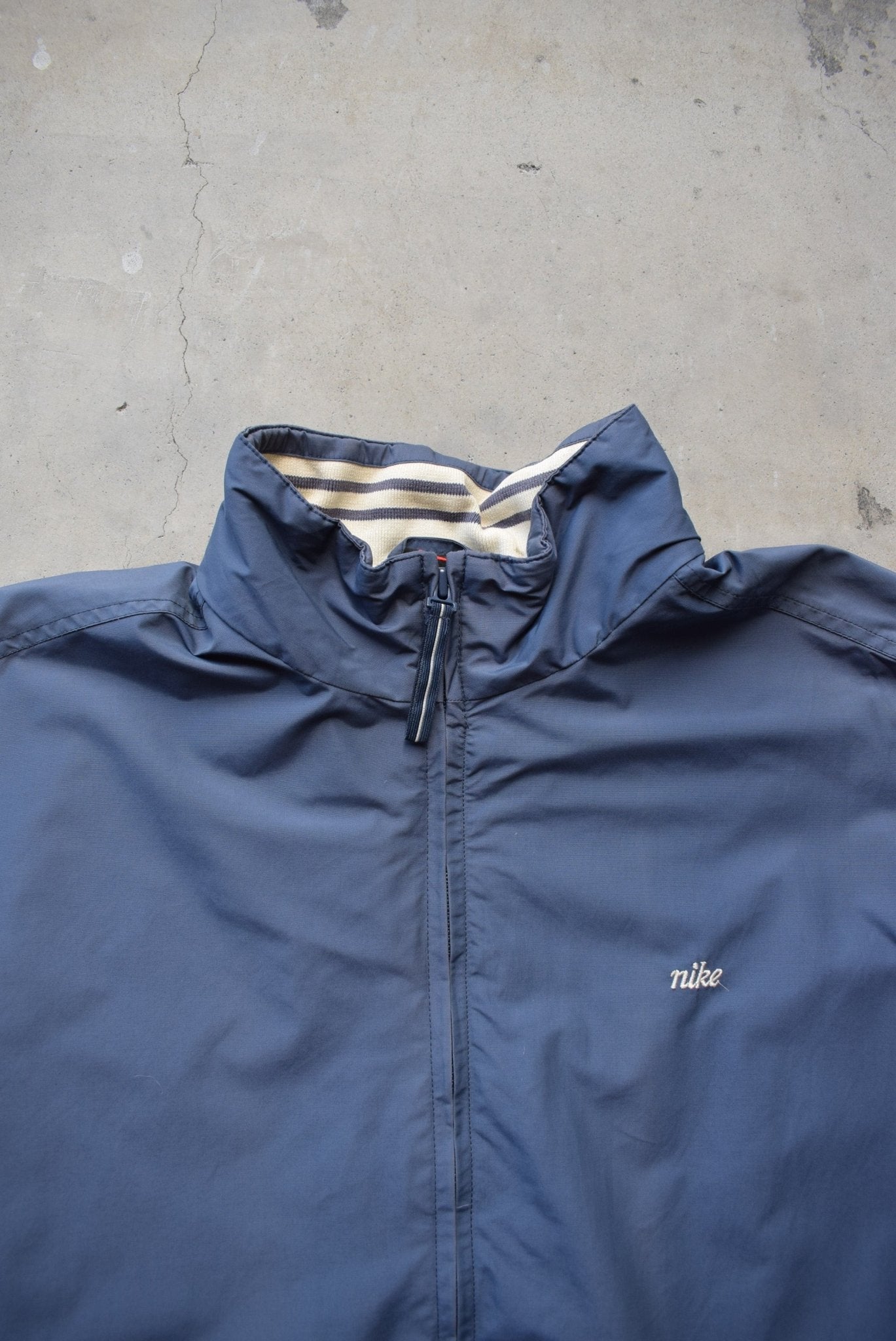 Nike Blue Embroidered Spellout Jacket — 1990s (XL) - Retrospective Store