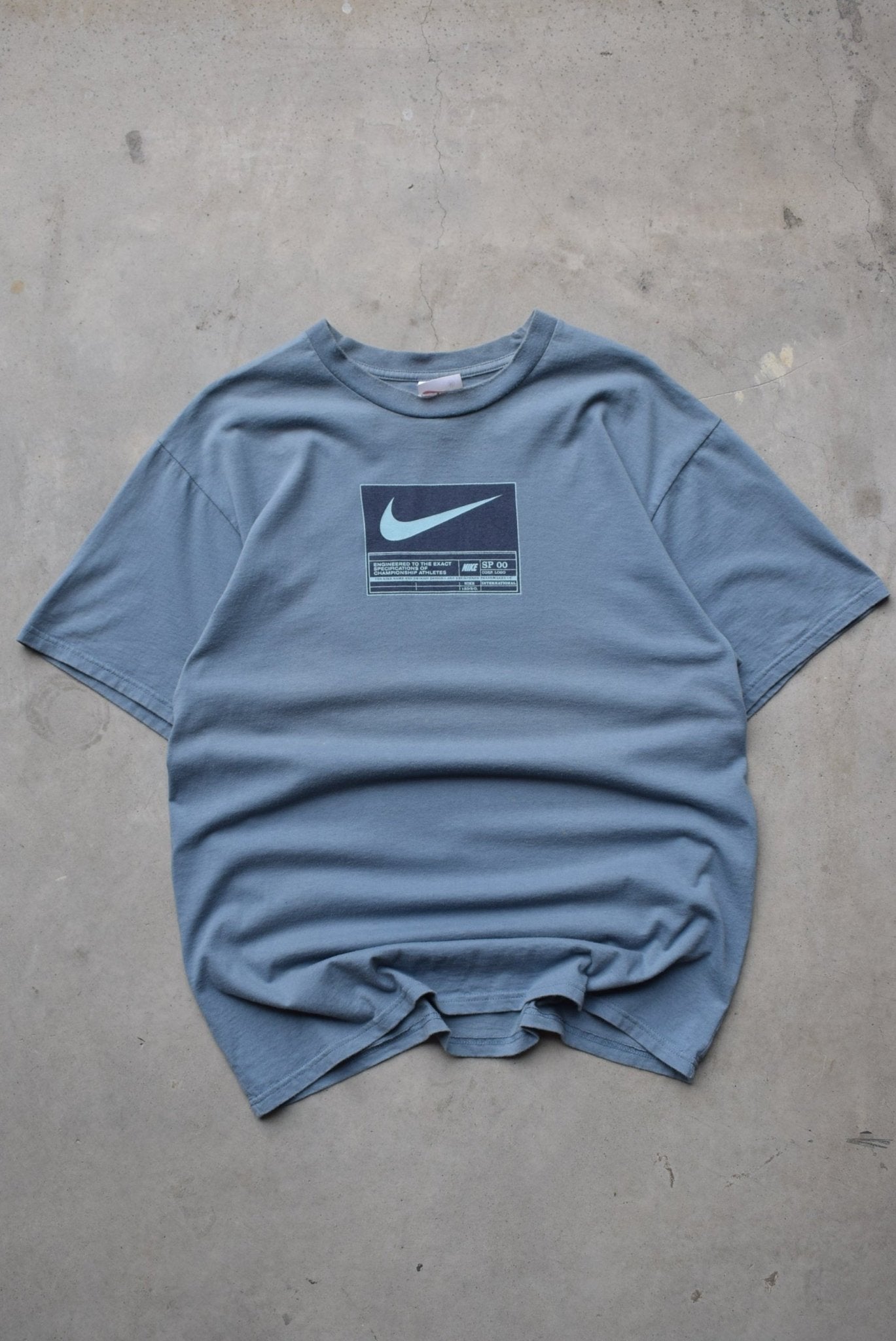 Nike Blue Swoosh Tee — 1990s (L) - Retrospective Store