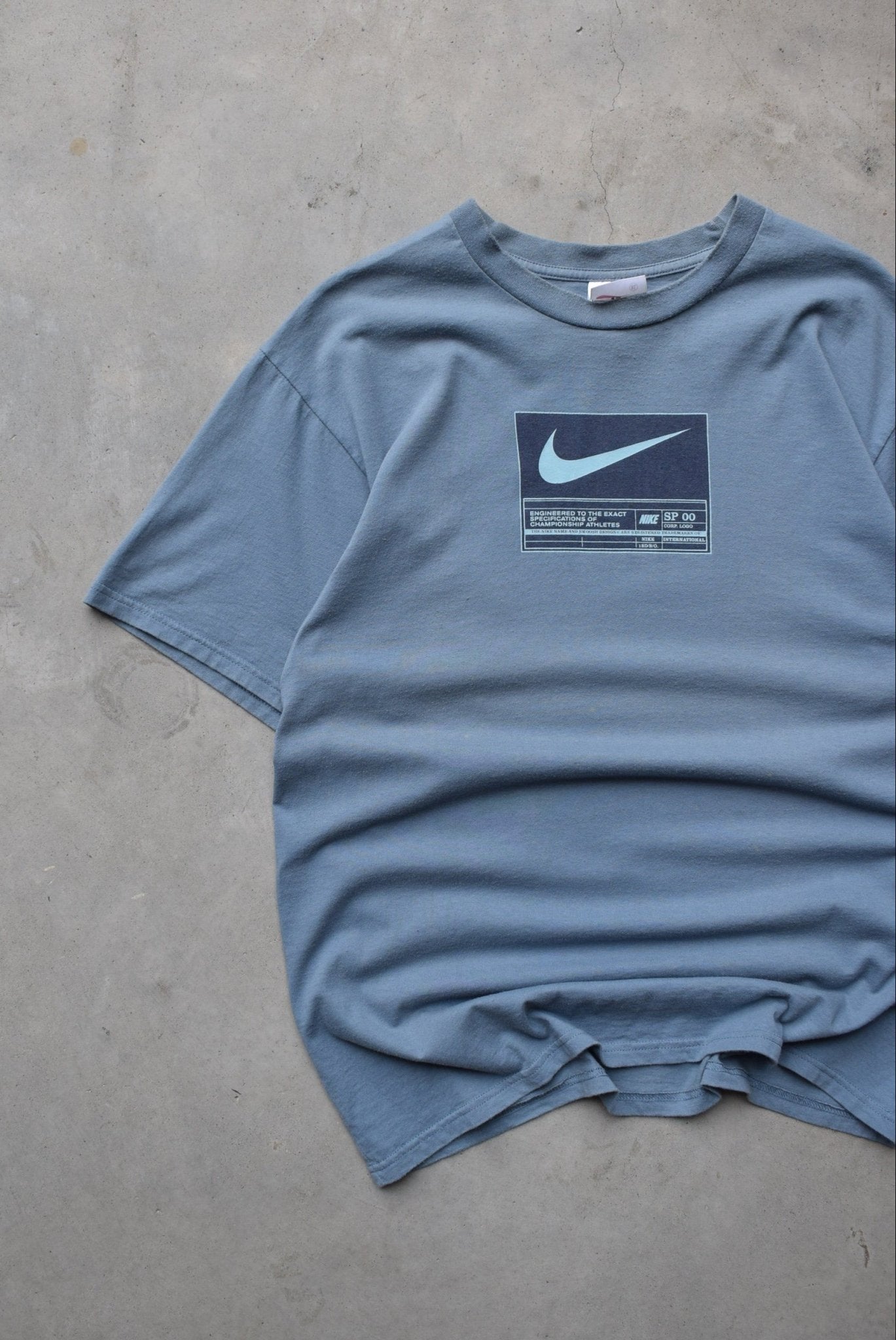 Nike Blue Swoosh Tee — 1990s (L) - Retrospective Store