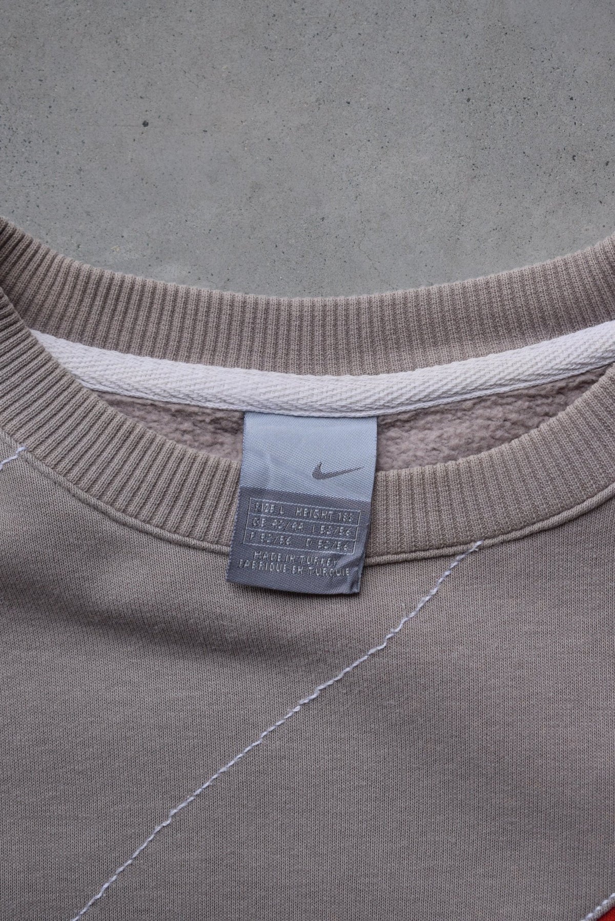 Nike Brown & Red Embroidered Swoosh Crewneck — 2000s (L) - Retrospective Store