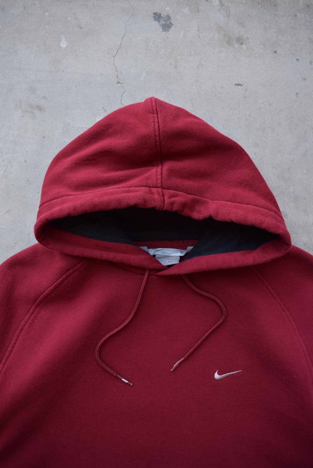 Nike Burgundy Embroidered Swoosh Hoodie — 2000s (M/L) - Retrospective Store