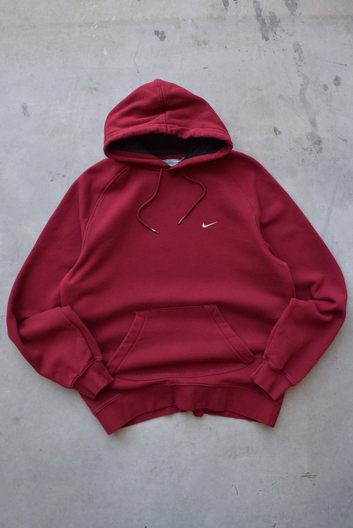 Nike Burgundy Embroidered Swoosh Hoodie — 2000s (M/L) - Retrospective Store