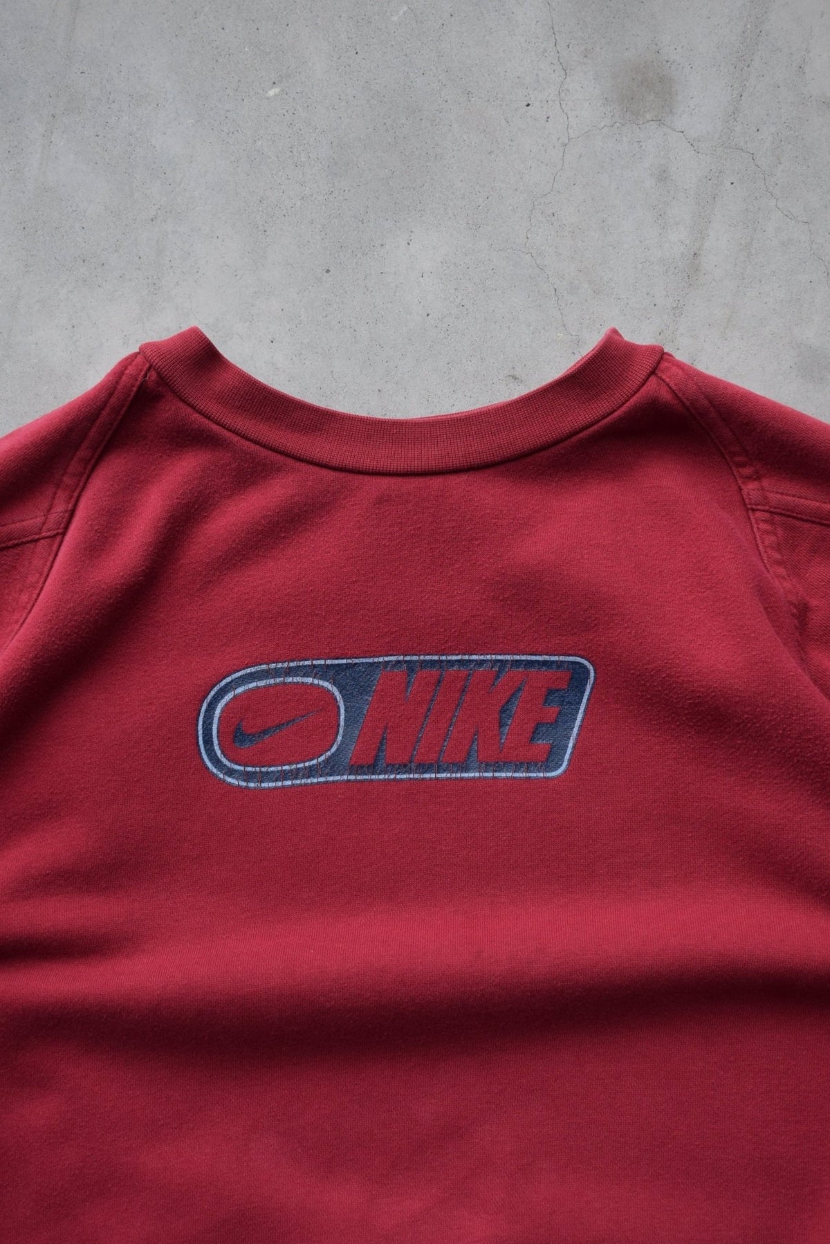 Nike Burgundy Spellout Crewneck — 2000s (S) - Retrospective Store