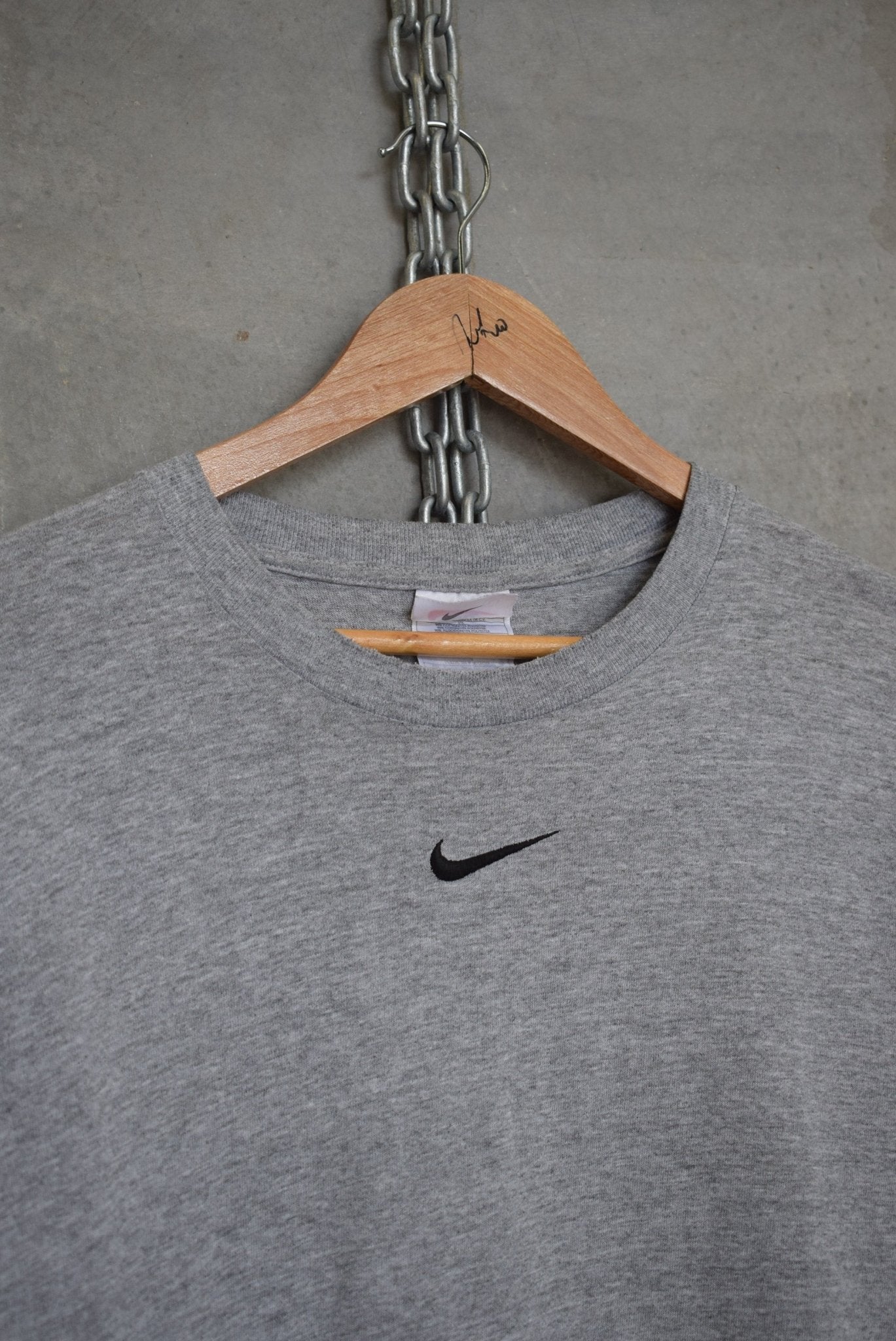 Nike Centre Swoosh Embroidered Long Sleeve Tee — 1990s (L/XL) - Retrospective Store