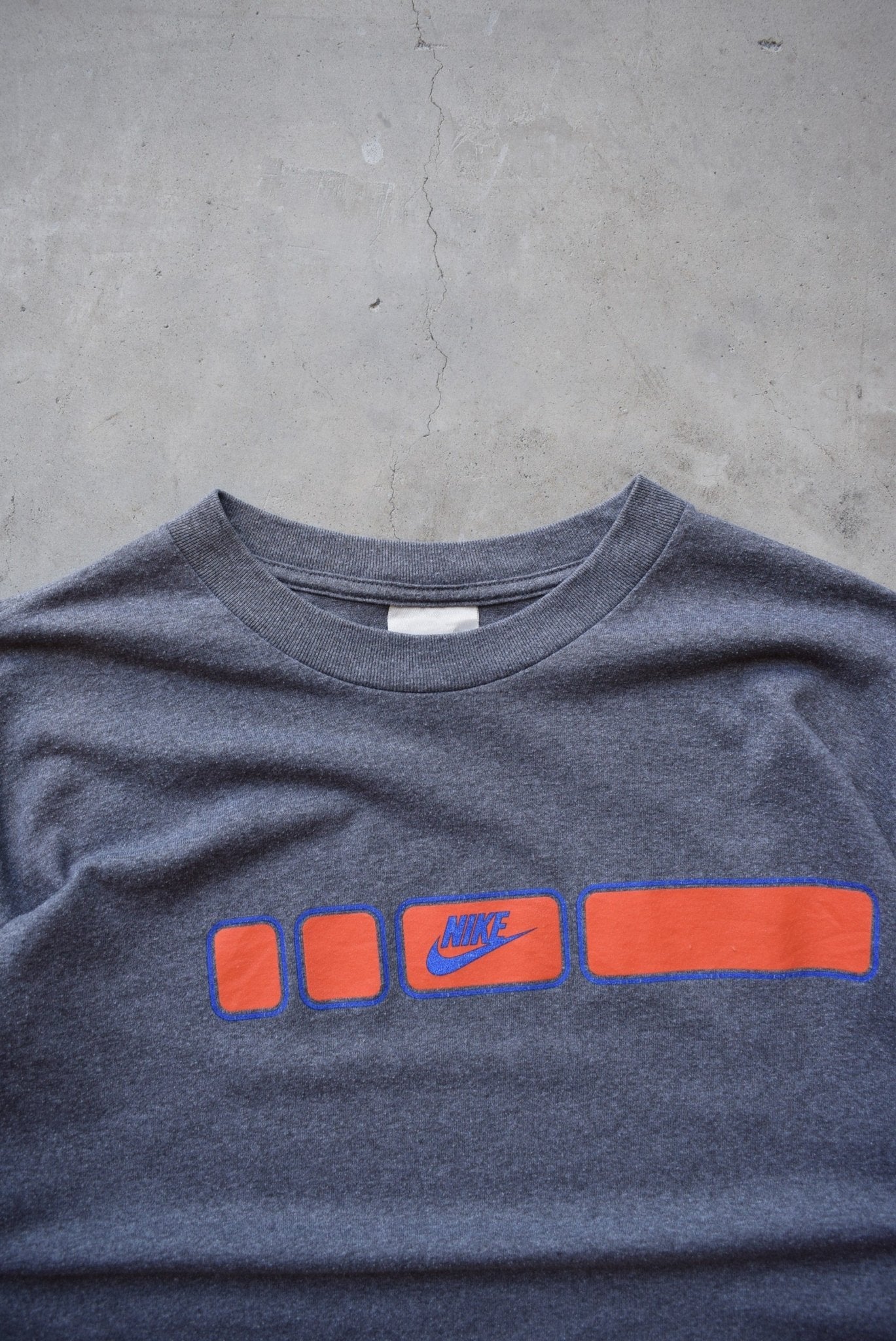 Nike Charcoal Long Sleeve Spellout Tee — 2000s (L) - Retrospective Store