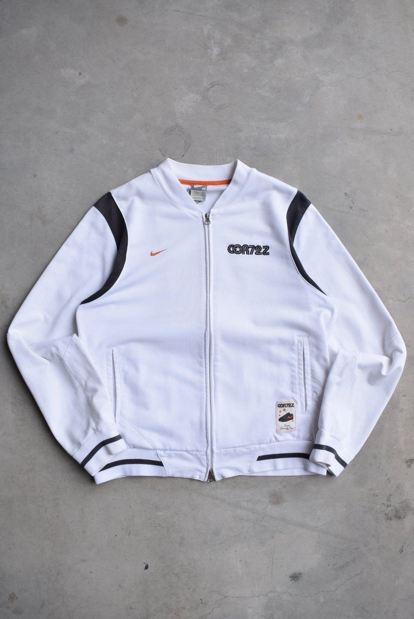 Nike Cortez White Embroidered Jacket — 2000s (M) - Retrospective Store