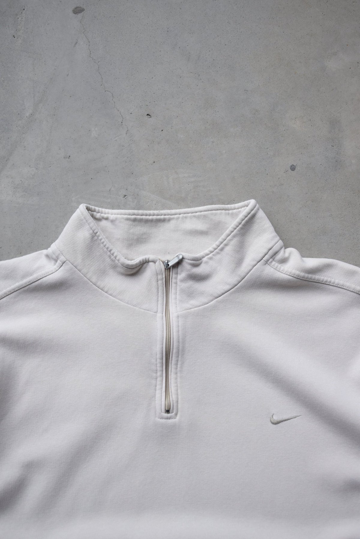Nike Cream Embroidered Swoosh Quarter Zip — 2000s (XL) - Retrospective Store