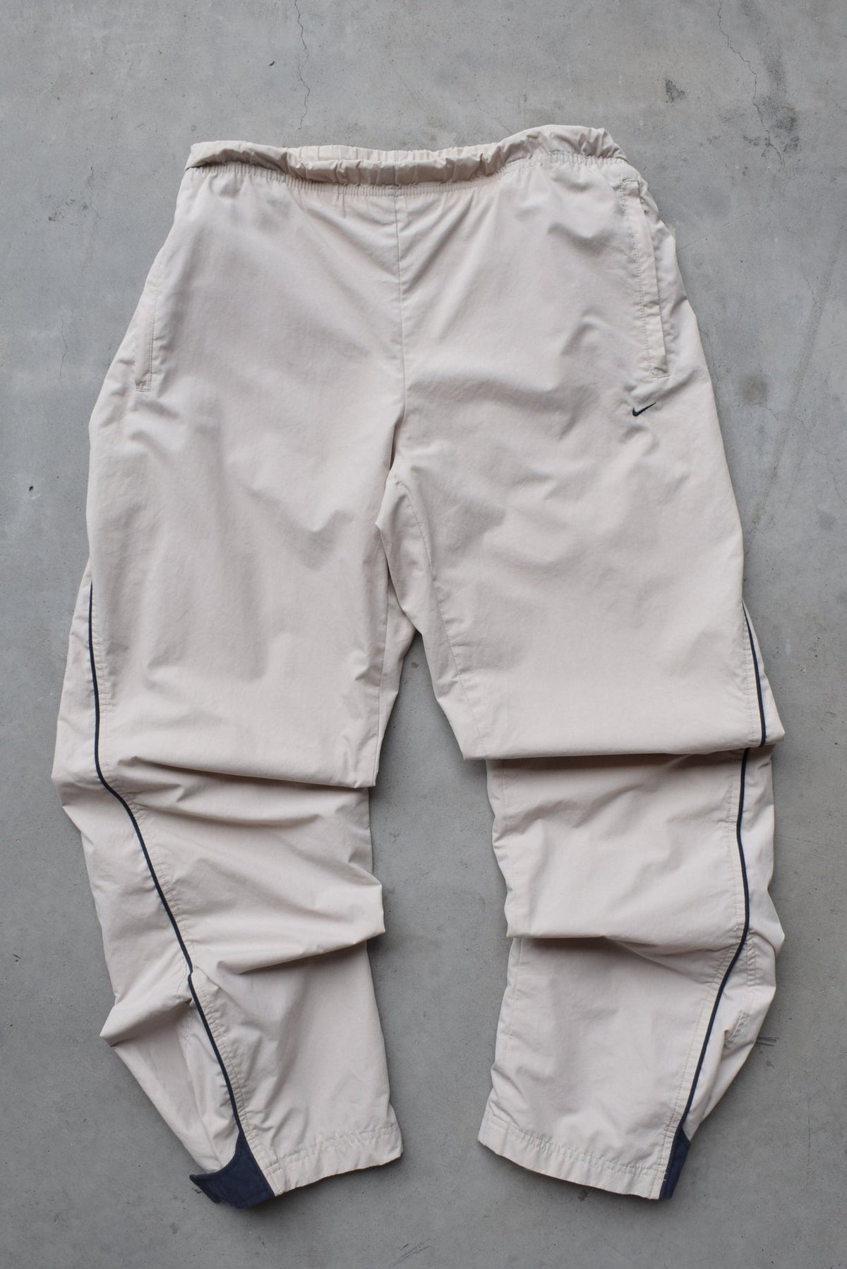 Nike Cream Embroidered Swoosh Track Pants — 2000s (L) - Retrospective Store