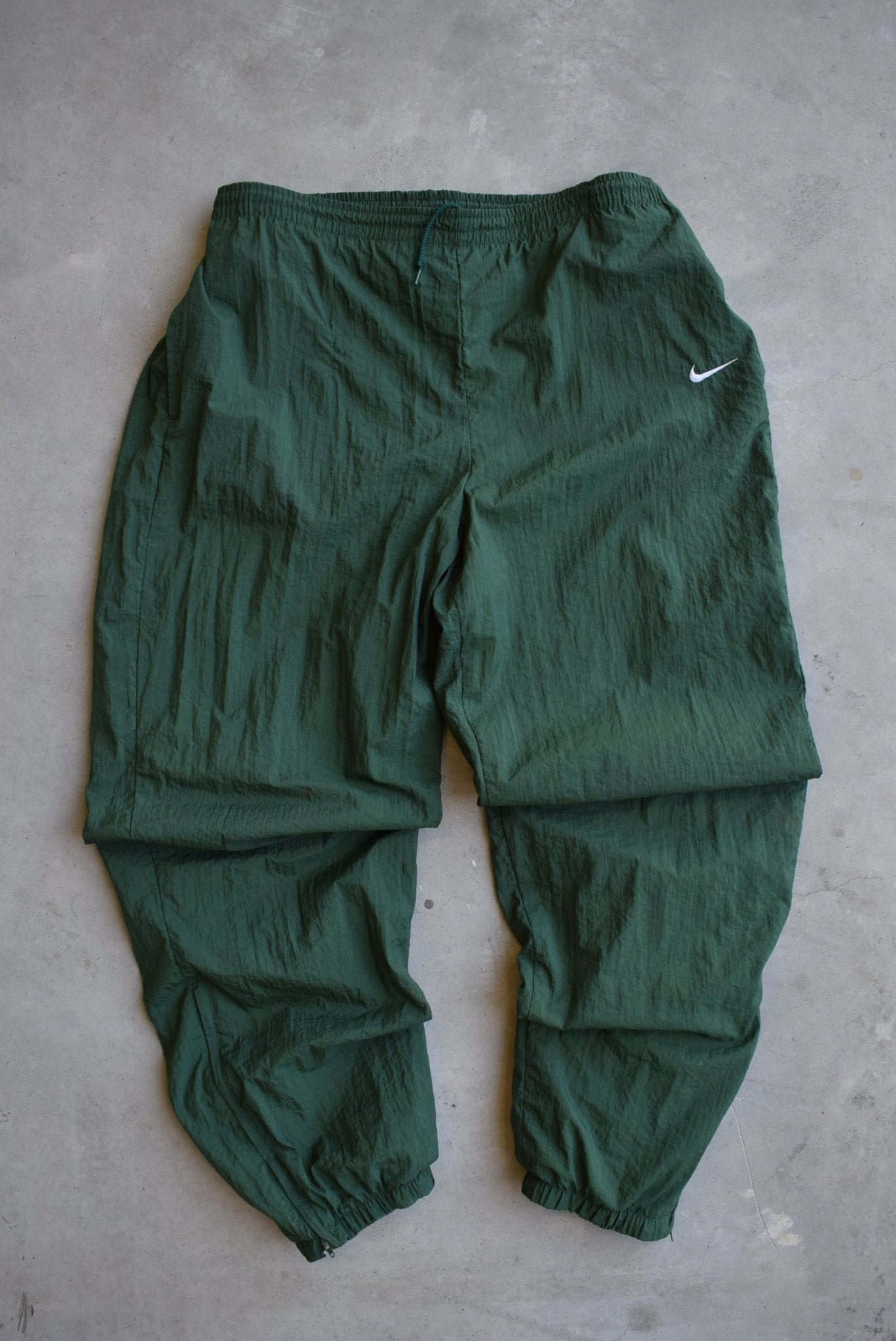 Nike Green Embroidered Swoosh Track Pants — 1990s (XL/XXL) - Retrospective Store