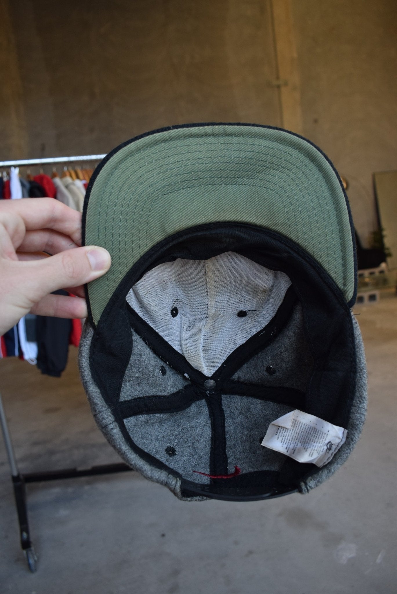 Nike Grey & Black Embroidered Spellout Fleece Hat - Retrospective Store