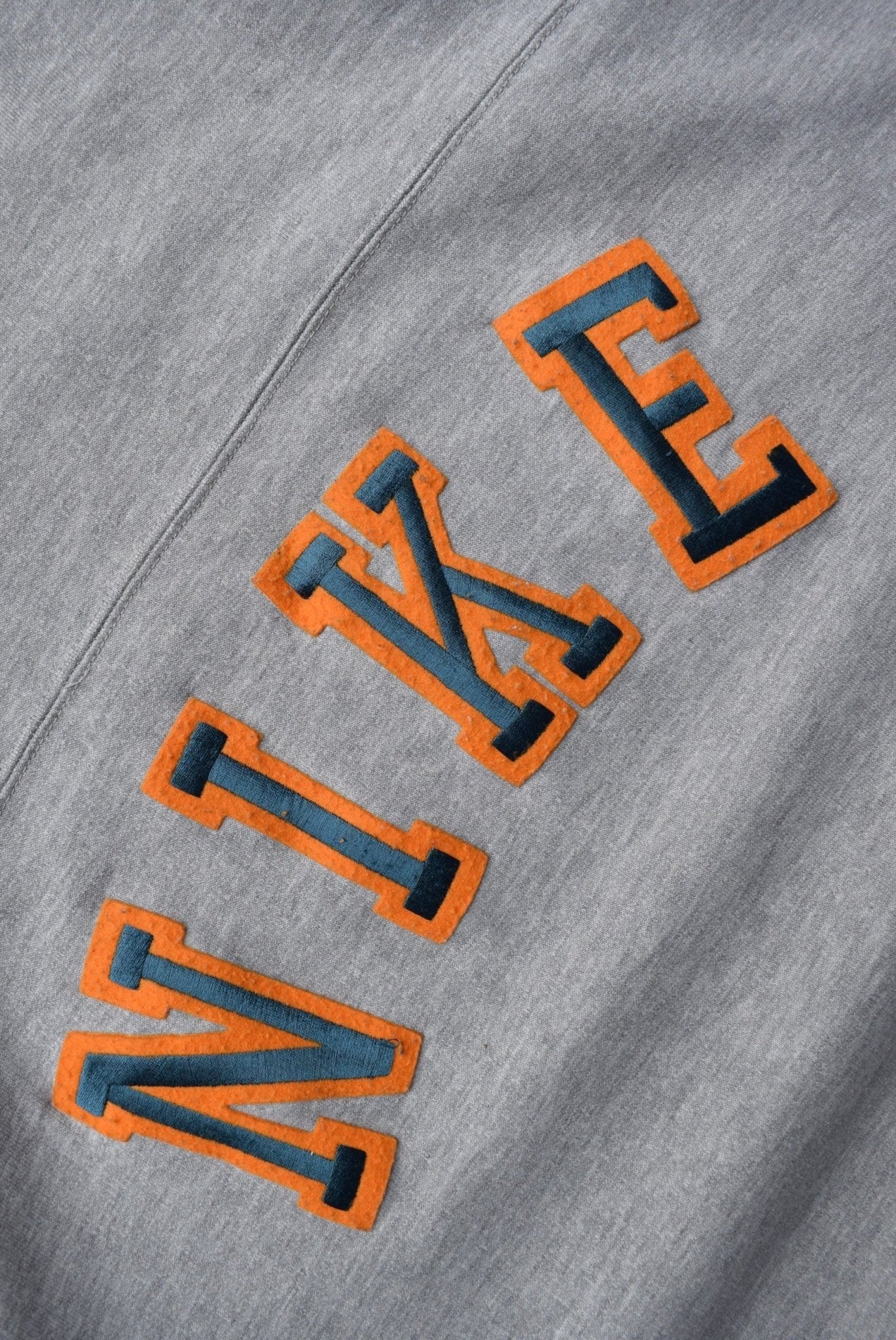 Nike Grey Embroidered Spellout Crewneck — 1990s (L) - Retrospective Store