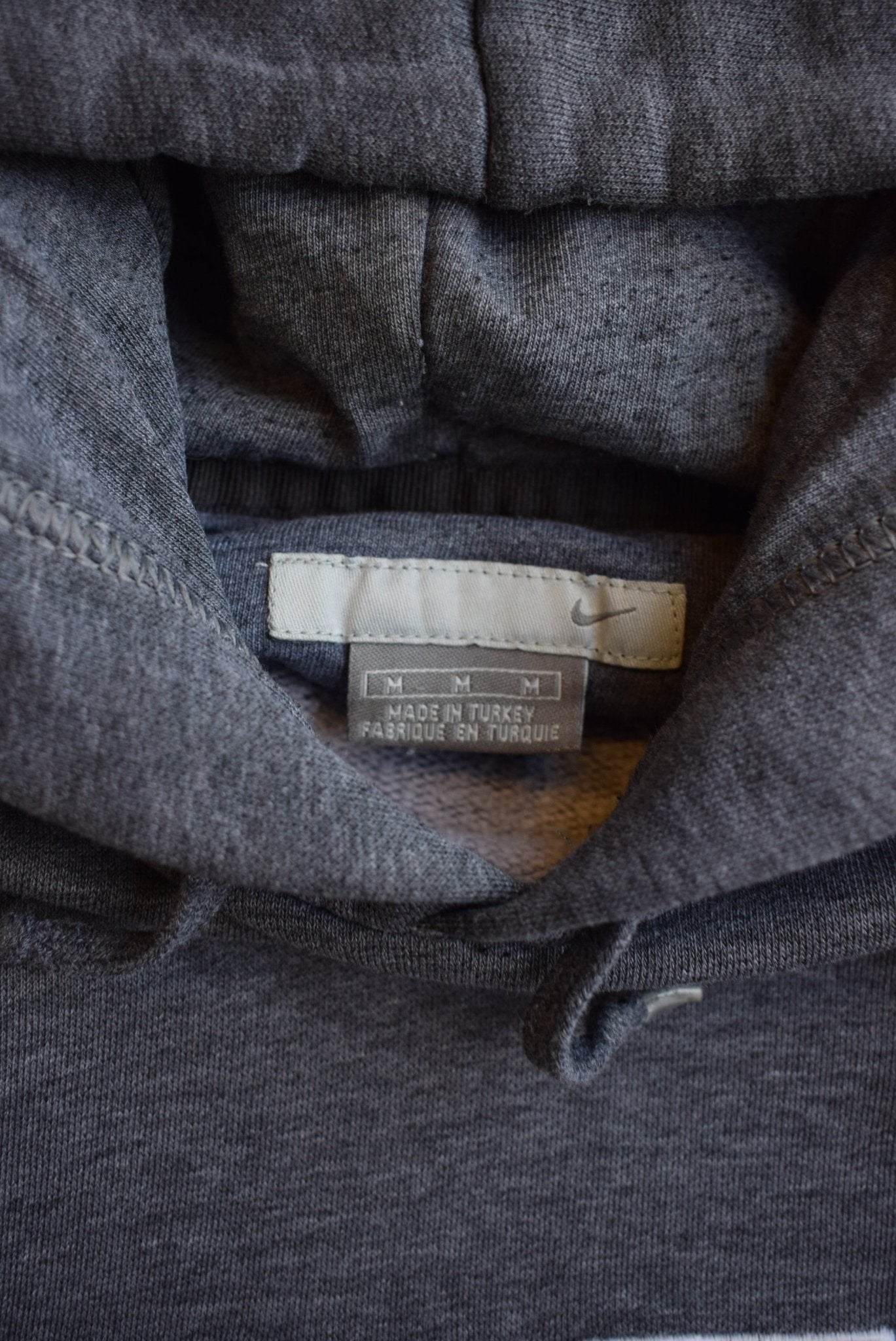Nike Grey Embroidered Spellout Hoodie — 2000s (M/L) - Retrospective Store