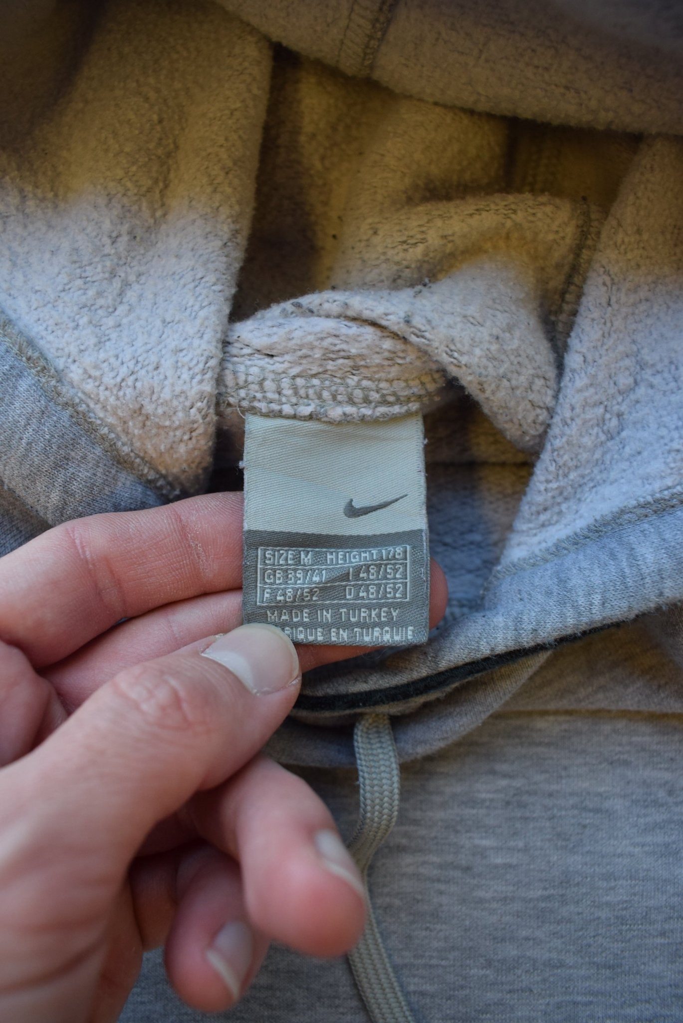 Nike Grey Embroidered Swoosh Hoodie — 2000s (M/L) - Retrospective Store