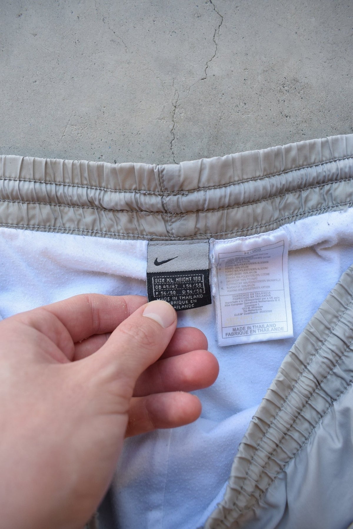 Nike Grey Embroidered Swoosh Track Pants — 2000s (XL/XXL) - Retrospective Store