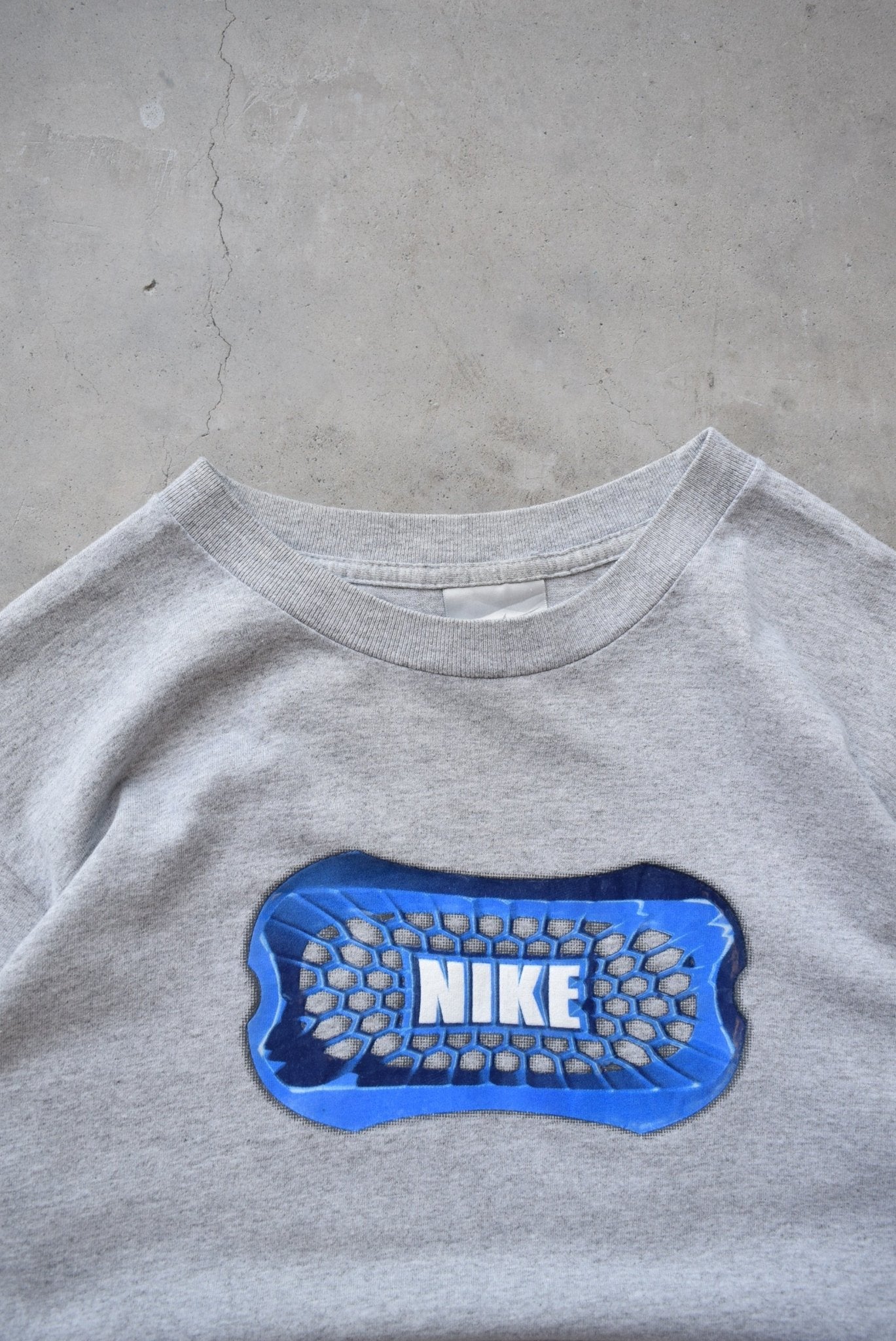 Nike Grey Long Sleeve Spellout Tee — 2000s (S) - Retrospective Store