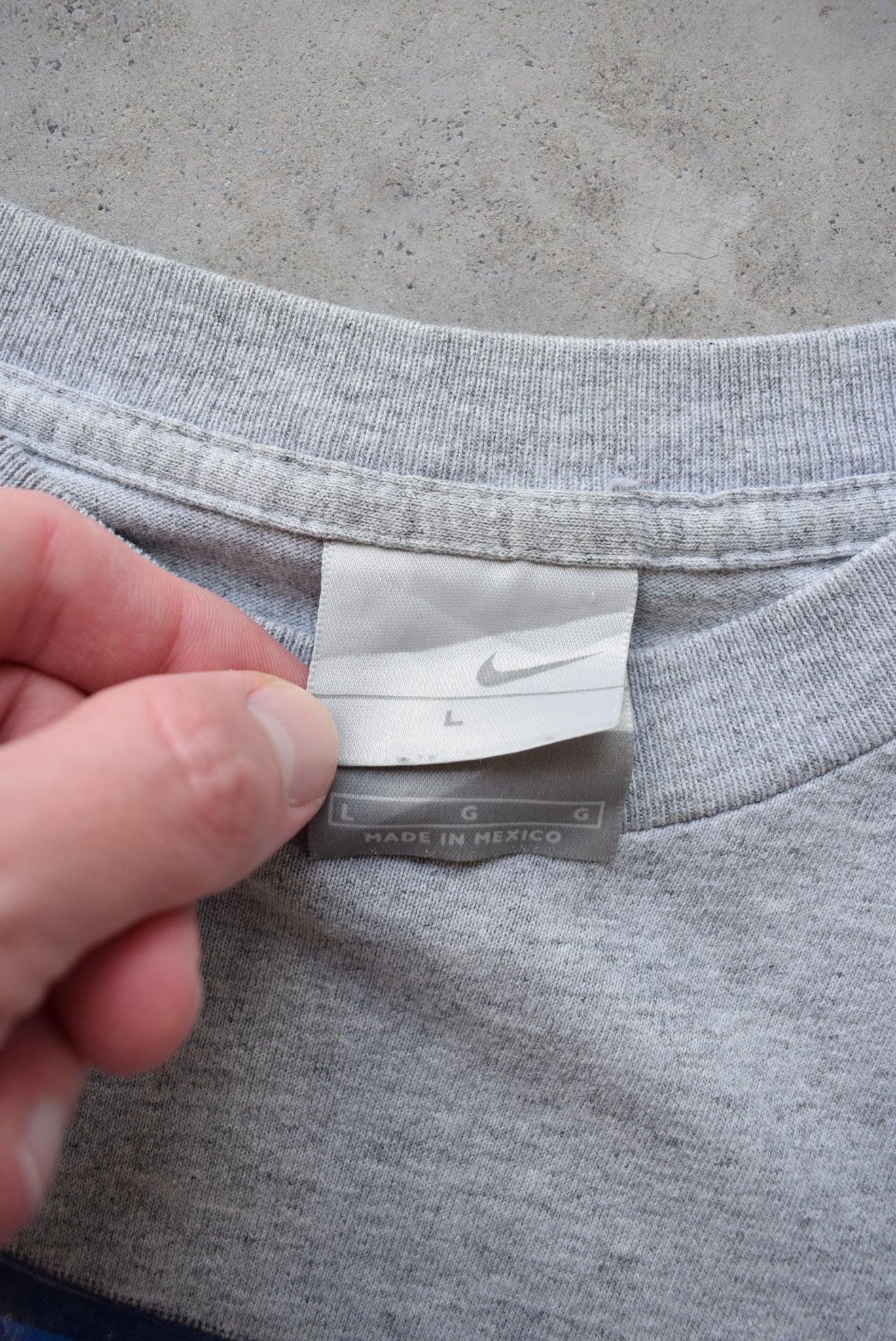 Nike Grey Long Sleeve Spellout Tee — 2000s (S) - Retrospective Store