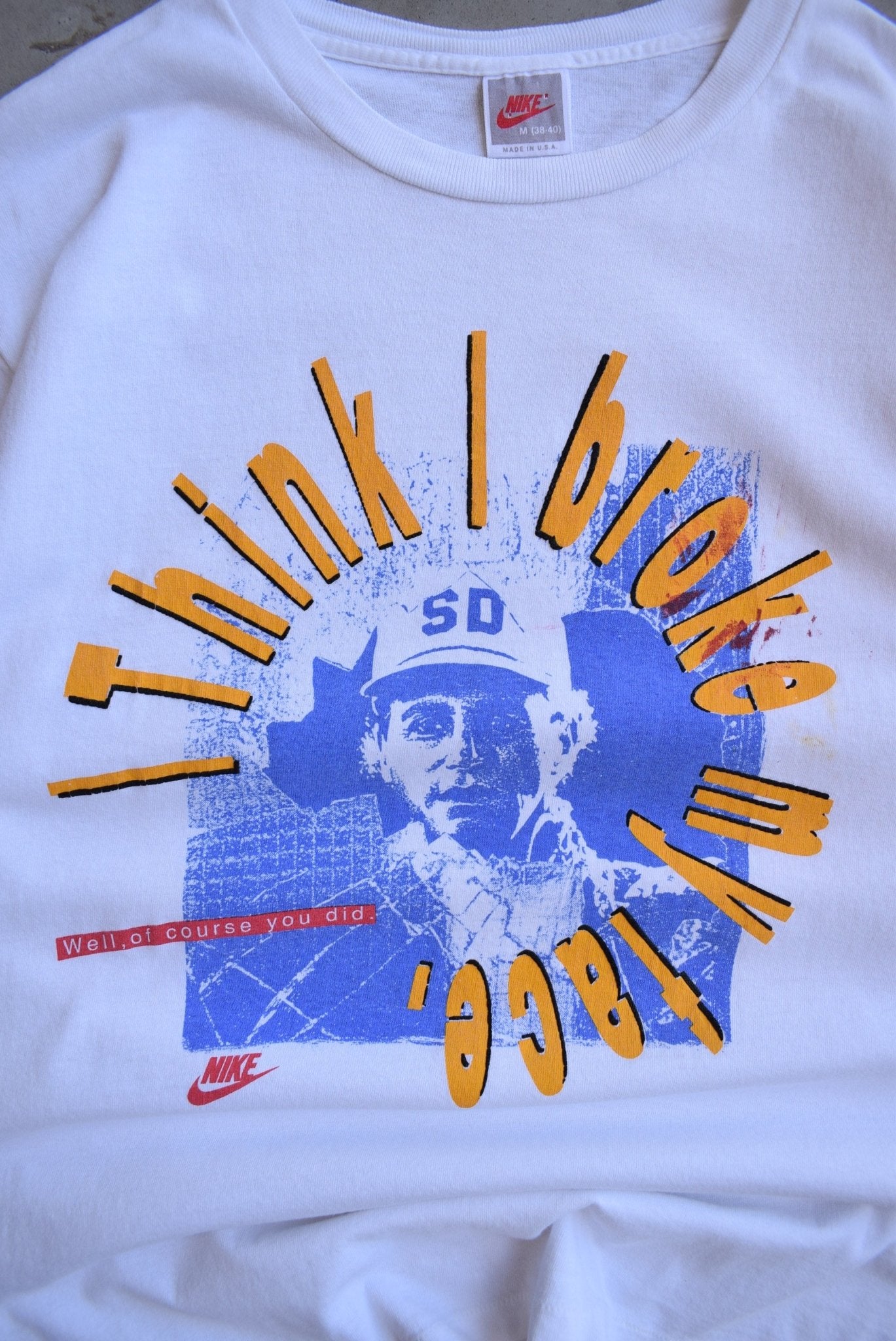 Nike 'I Think I Broke My Face' Promo Tee — 1990s (M/L) - Retrospective Store