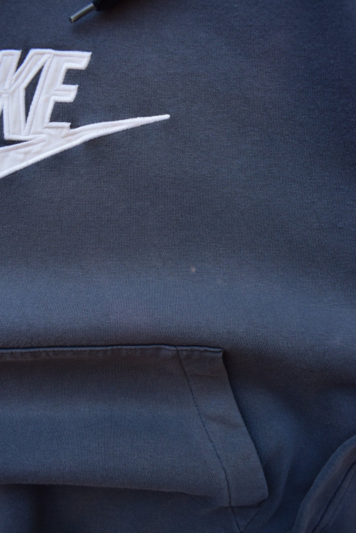 Nike Navy Embroidered Spellout Hoodie — 2000s (XXL) - Retrospective Store