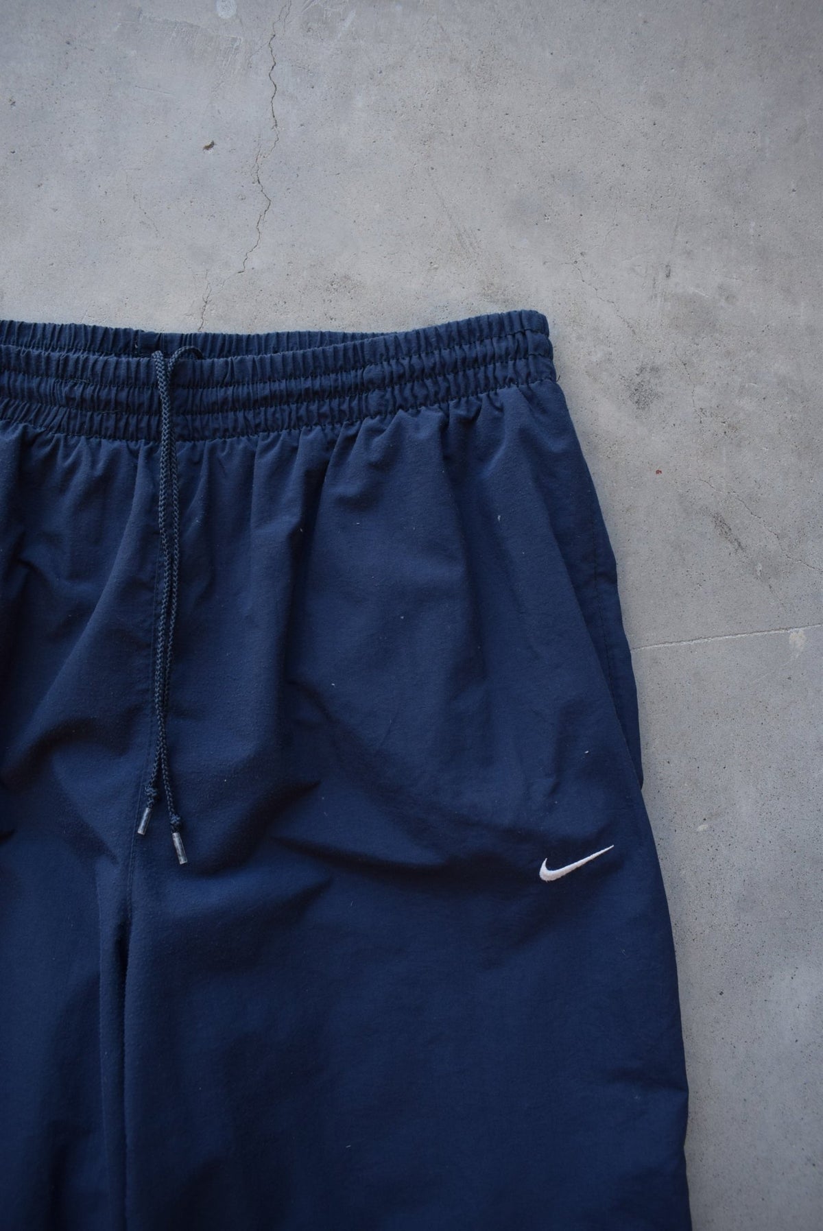 Nike Navy Embroidered Swoosh Track Pants — 2000s (M) - Retrospective Store