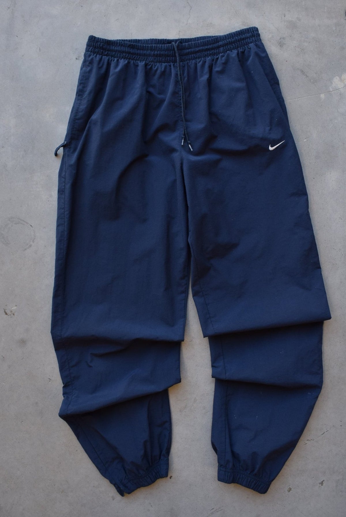 Nike Navy Embroidered Swoosh Track Pants — 2000s (M) - Retrospective Store