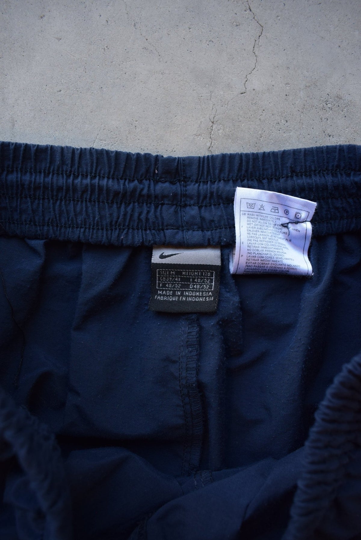 Nike Navy Embroidered Swoosh Track Pants — 2000s (M) - Retrospective Store