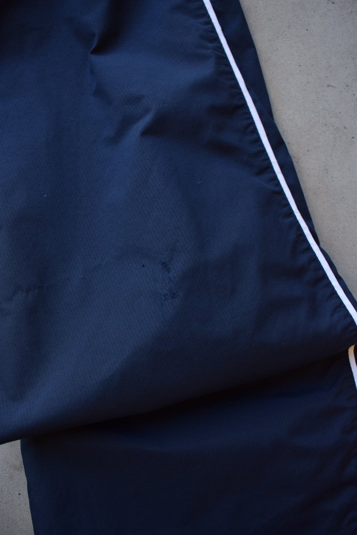 Nike Navy Embroidered Swoosh Track Pants — 2000s (S) - Retrospective Store