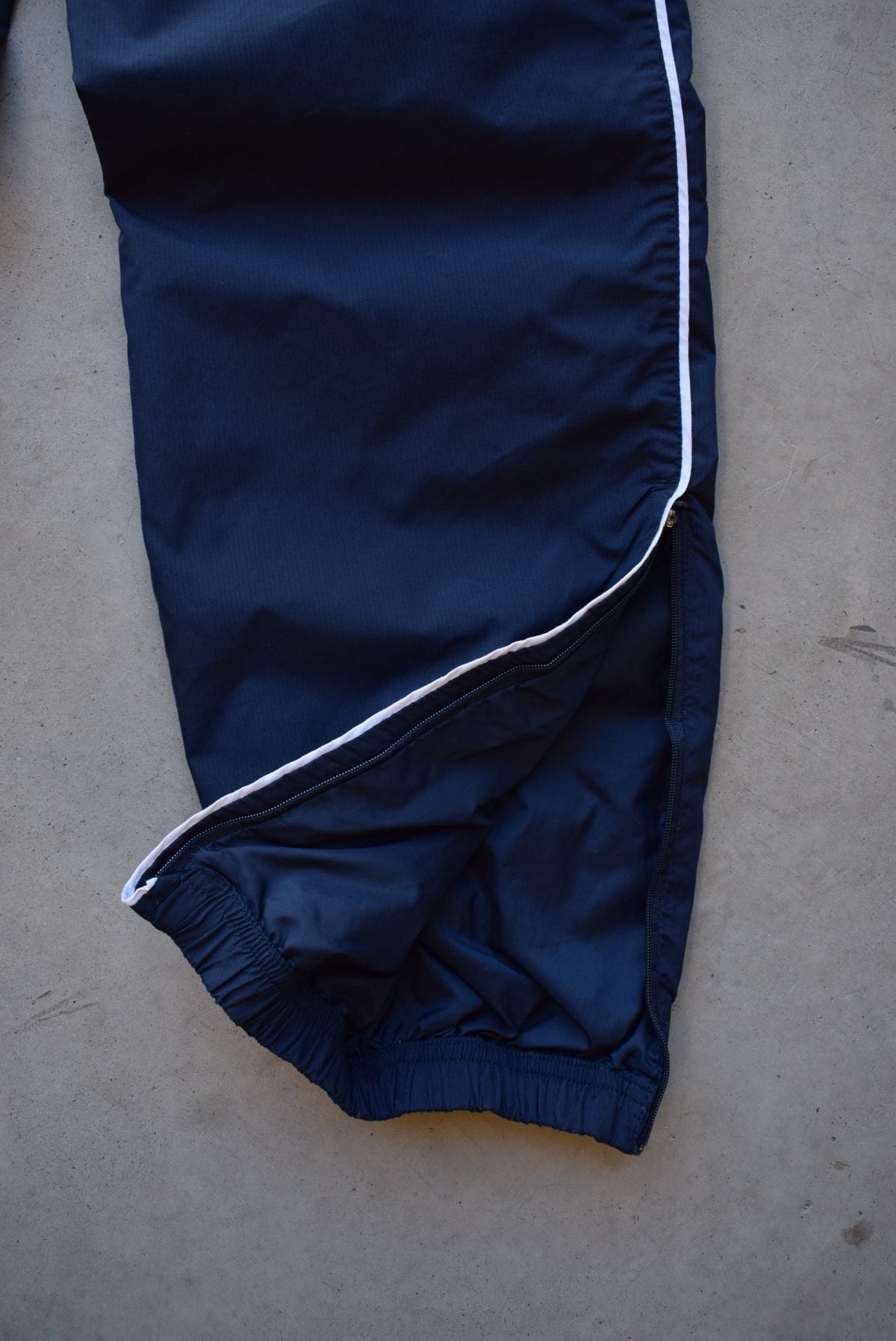 Nike Navy Embroidered Swoosh Track Pants — 2000s (S) - Retrospective Store