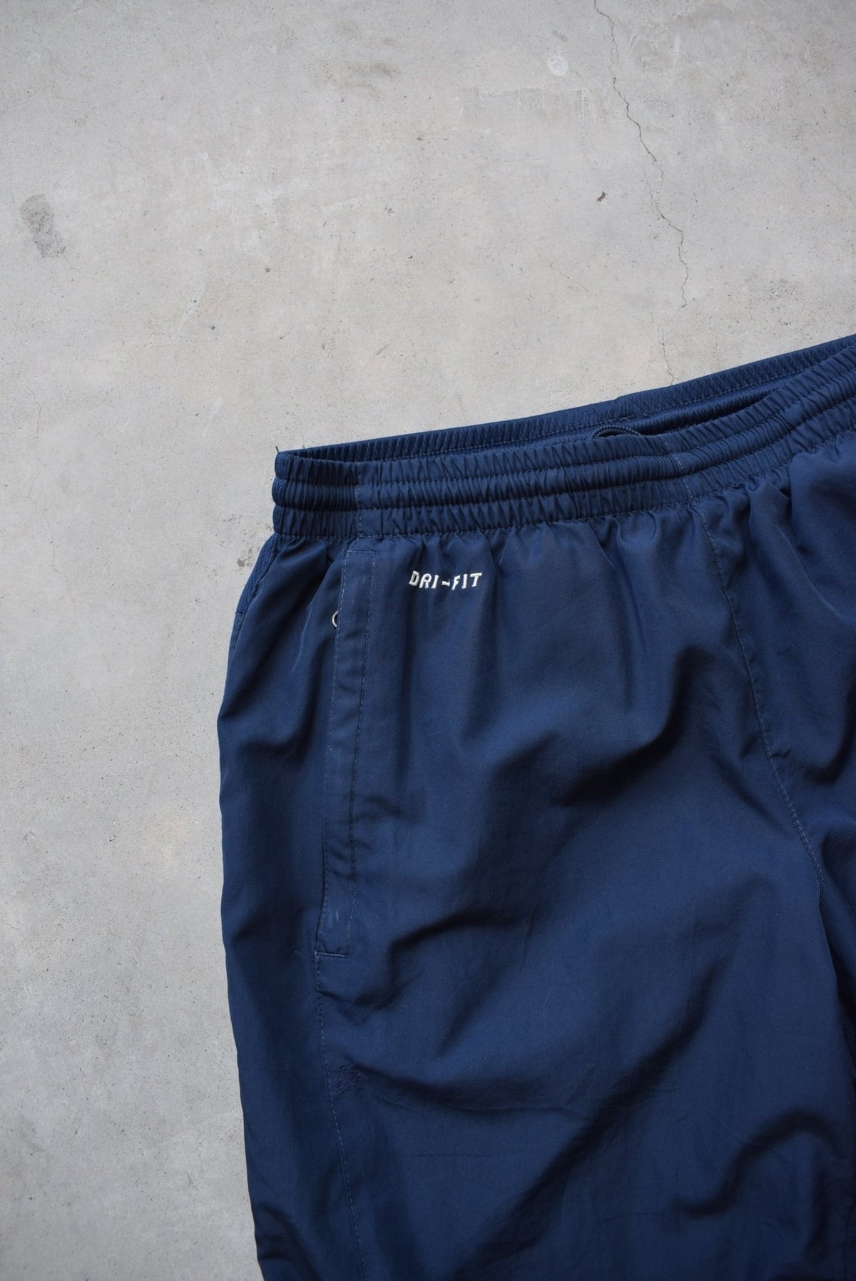 Nike Navy Embroidered Swoosh Track Pants — 2000s (S) - Retrospective Store