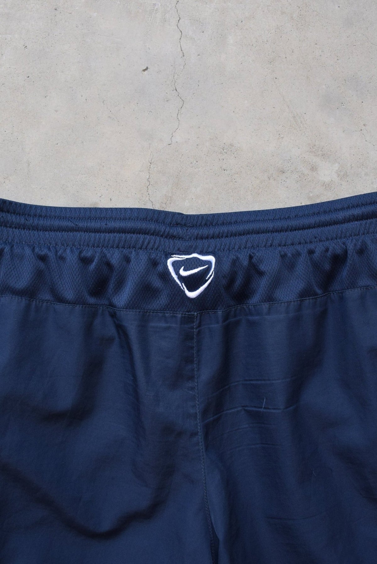 Nike Navy Embroidered Swoosh Track Pants — 2000s (S) - Retrospective Store