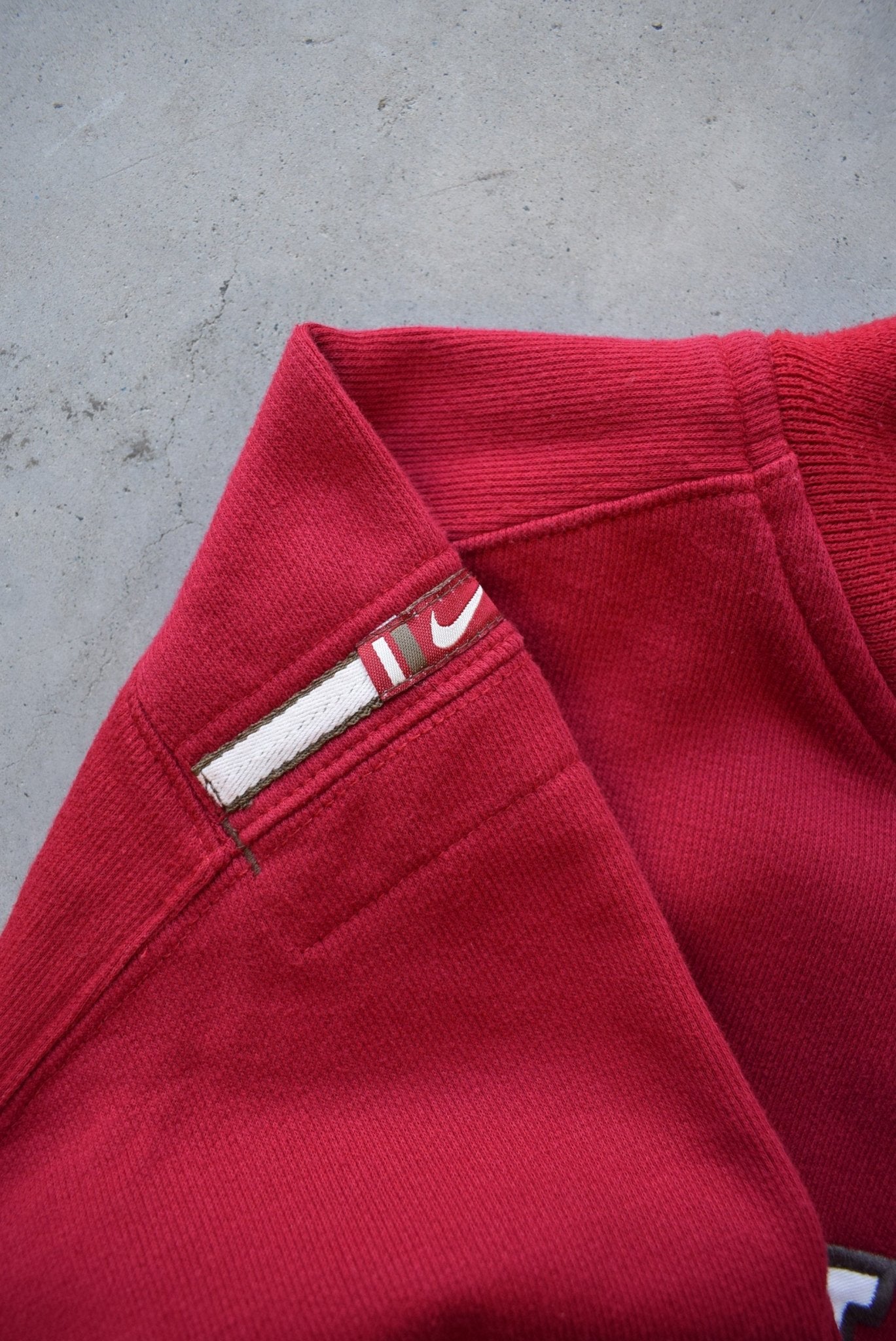 Nike Red Embroidered Spellout Crewneck — 1990s (S/M) - Retrospective Store