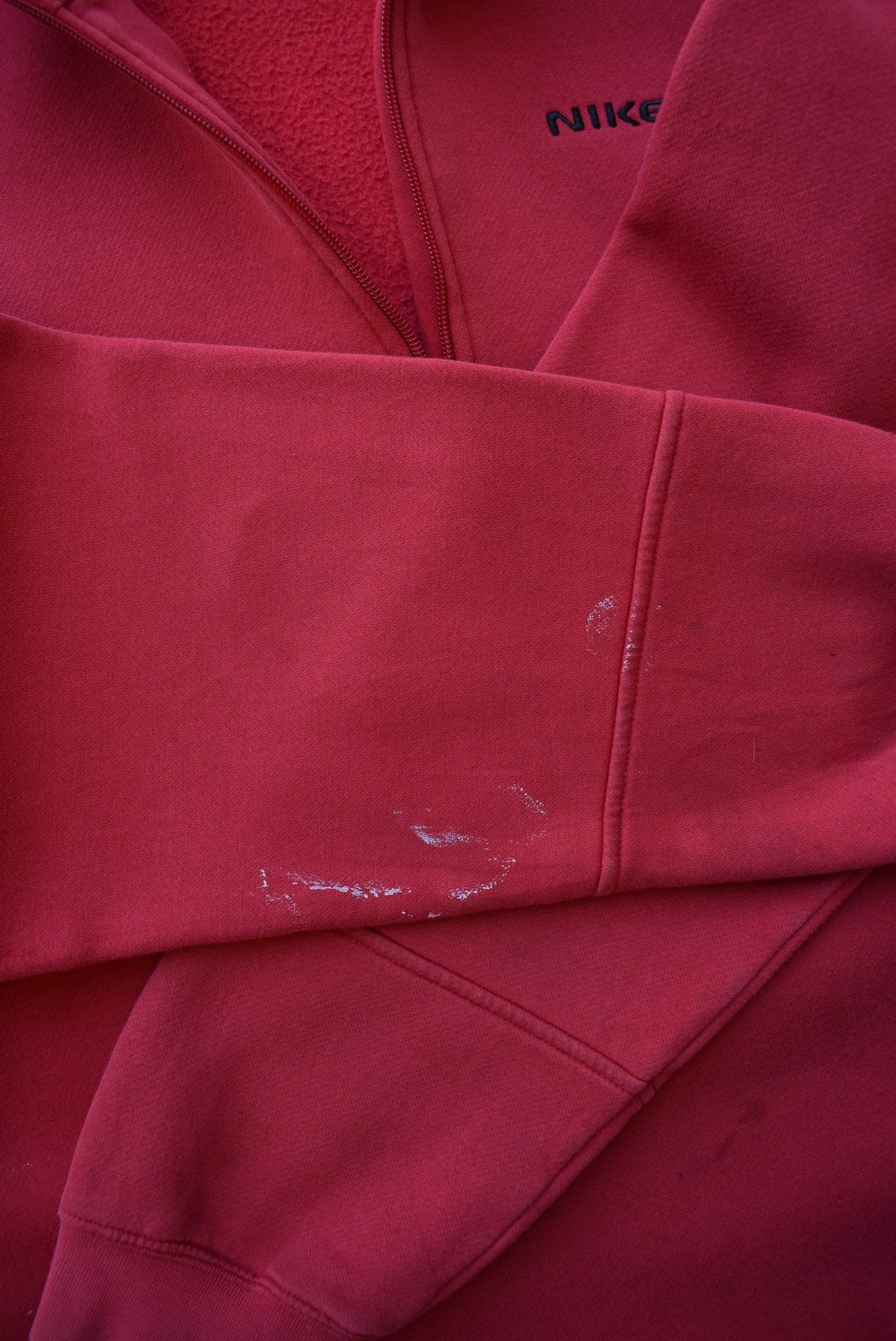 Nike Red Embroidered Spellout Quarter Zip — 2000s (L) - Retrospective Store
