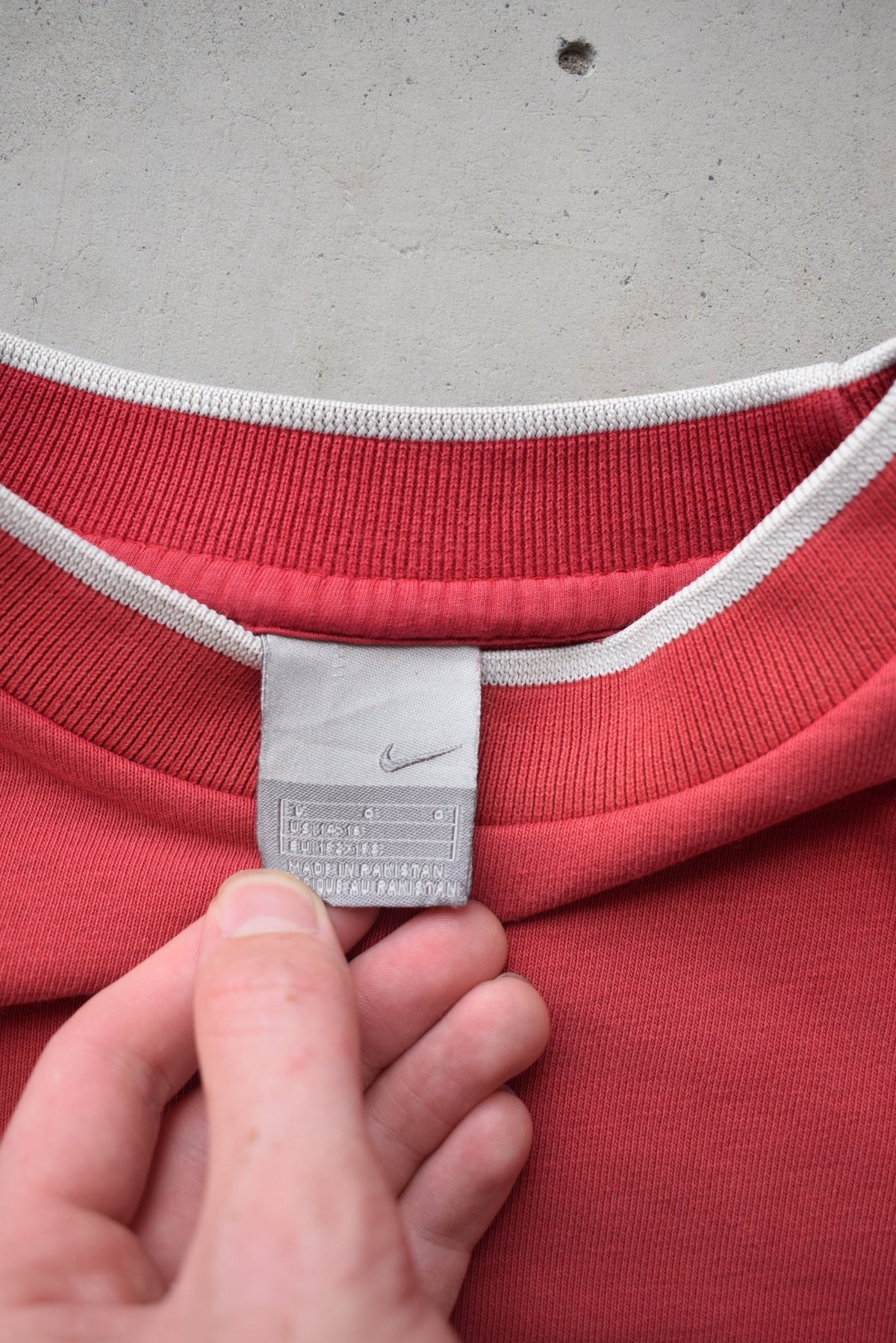 Nike Red Graphic Swoosh Crewneck — 2000s (S) - Retrospective Store