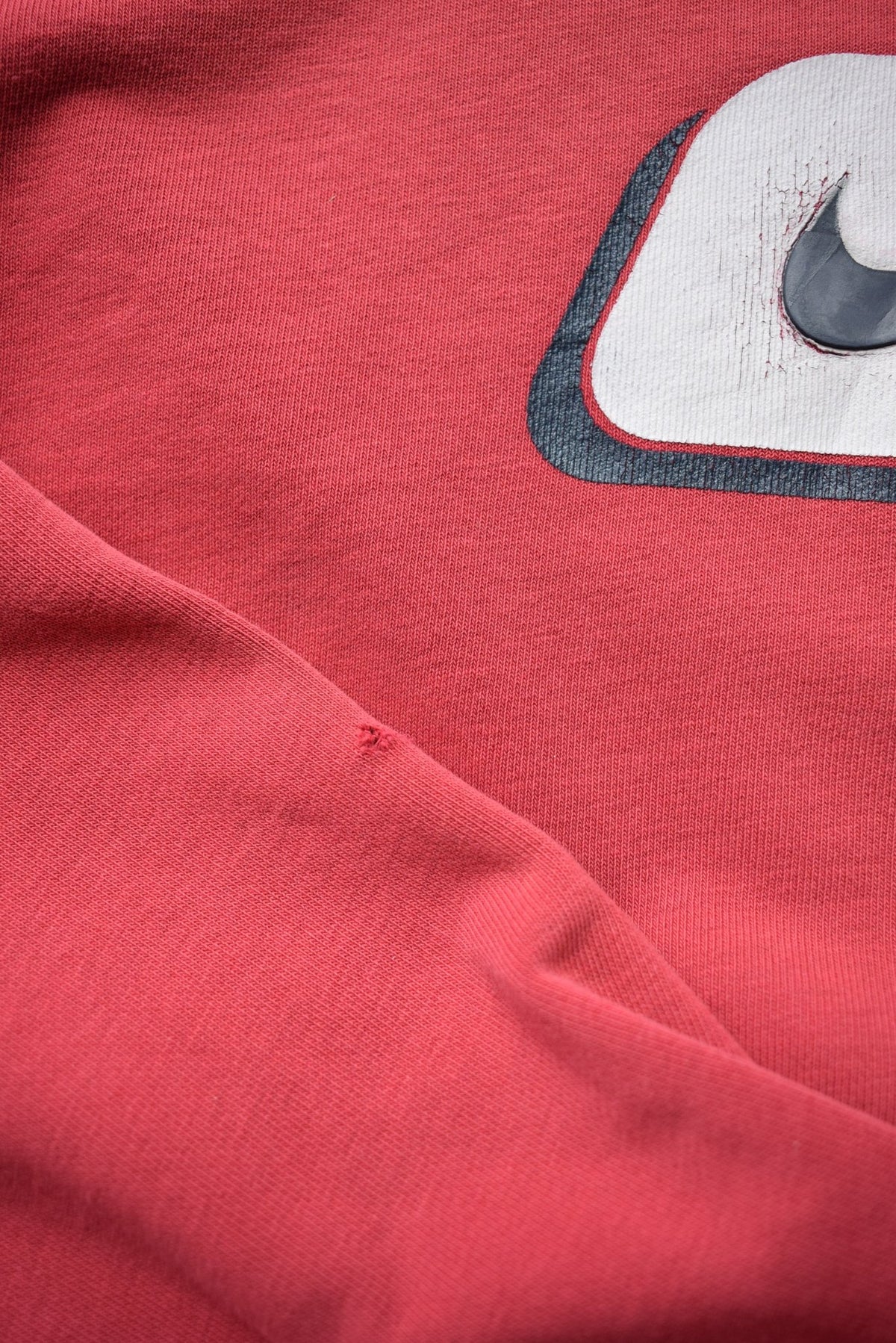 Nike Red Graphic Swoosh Crewneck — 2000s (S) - Retrospective Store