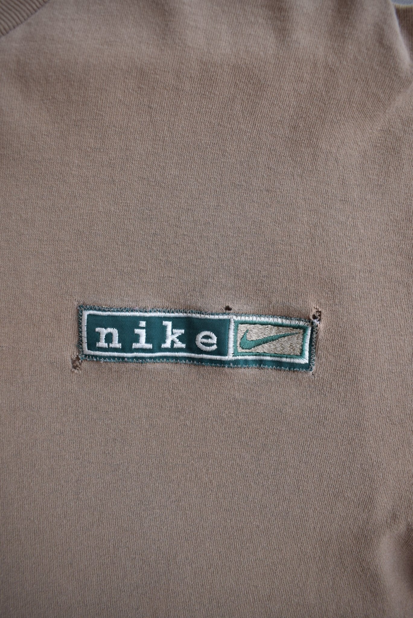 Nike Tan Embroidered Spellout Tee — 1990s (M/L) - Retrospective Store