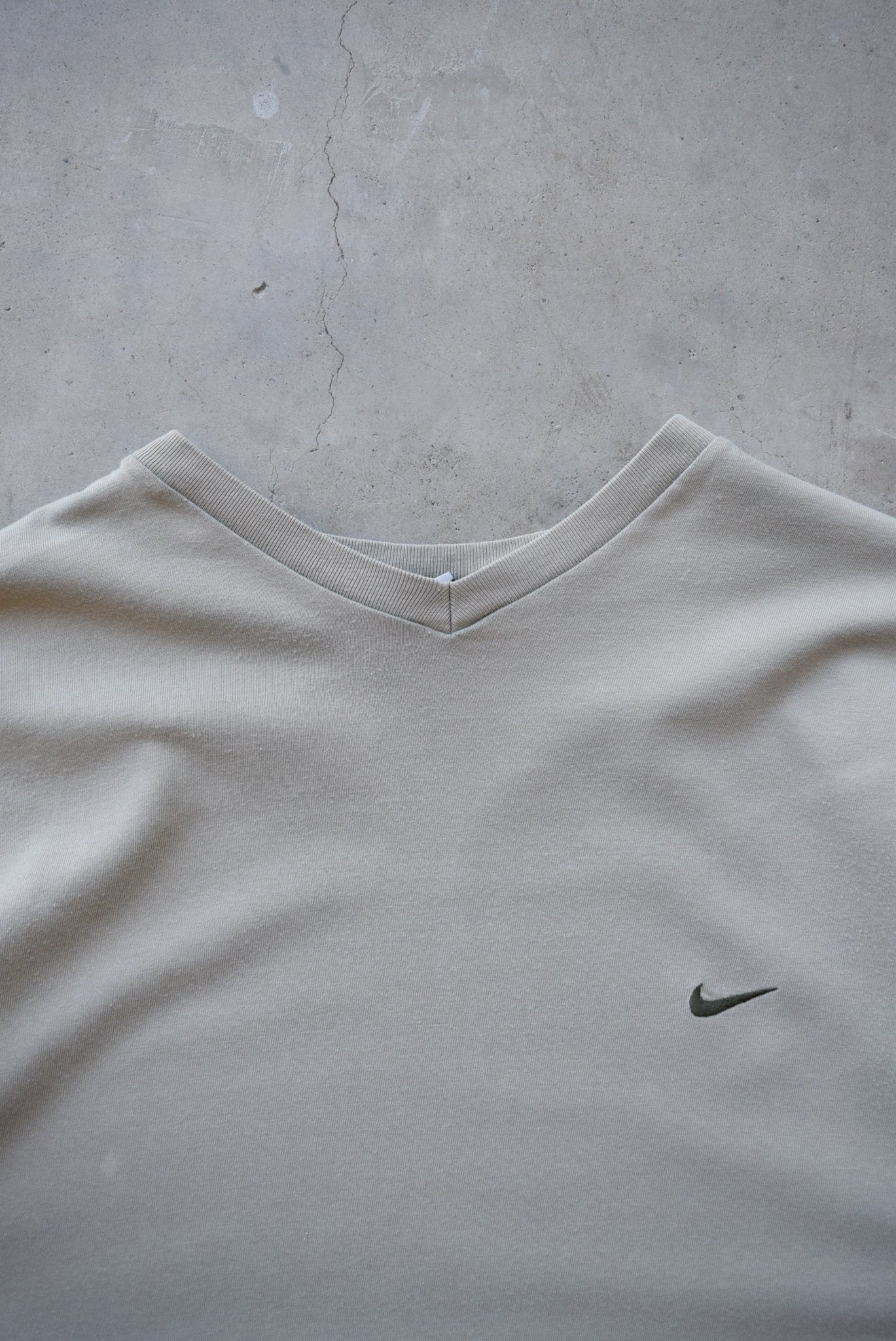 Nike Tan Embroidered Swoosh Tee — 2000s (L/XL) - Retrospective Store