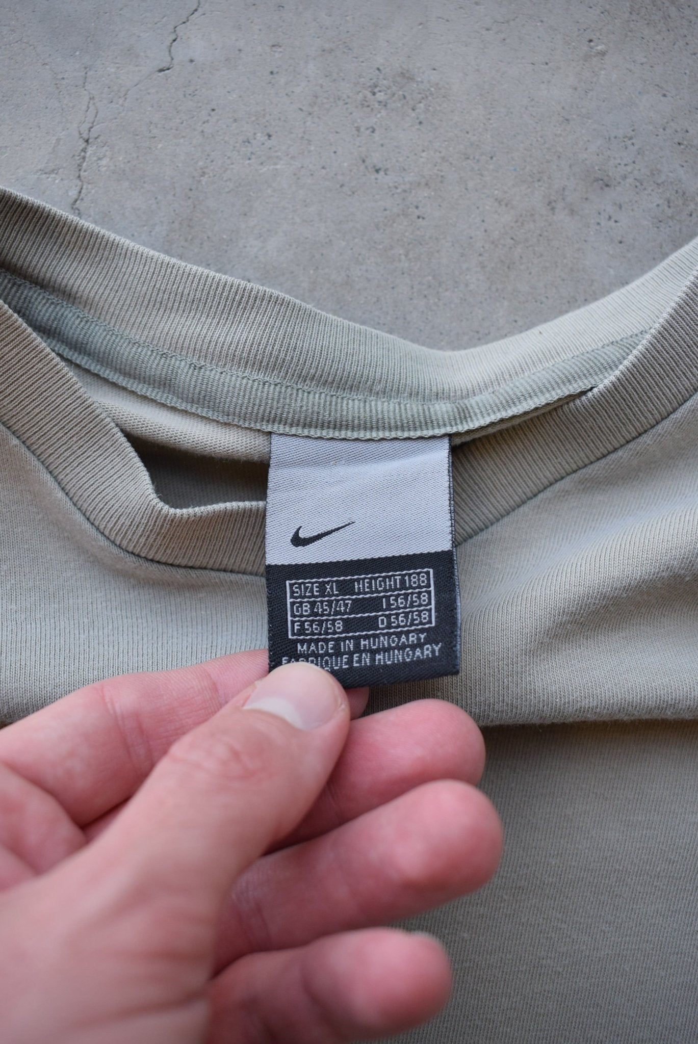 Nike Tan Embroidered Swoosh Tee — 2000s (L/XL) - Retrospective Store