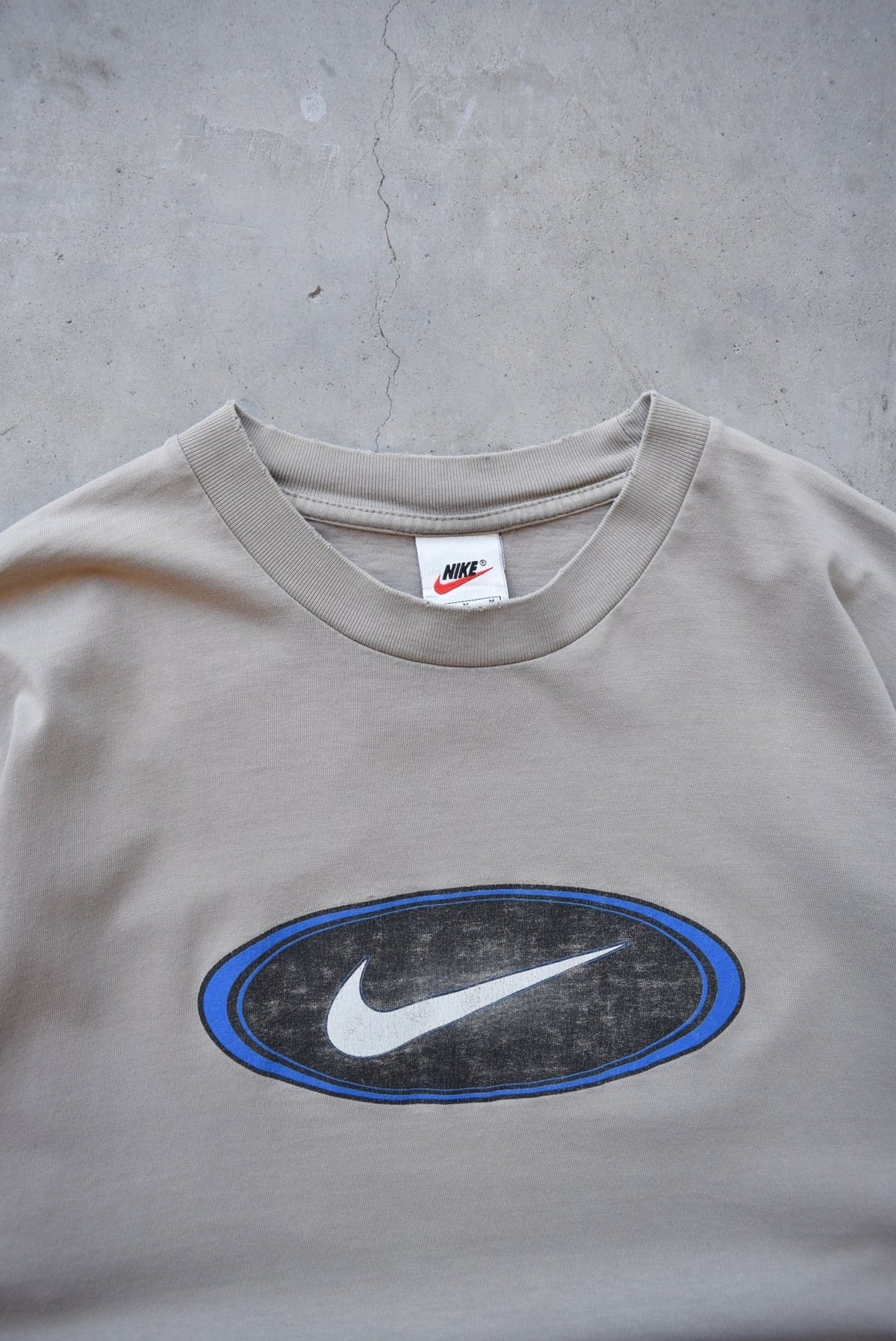 Nike Tan Swoosh Tee — 1990s (M) - Retrospective Store
