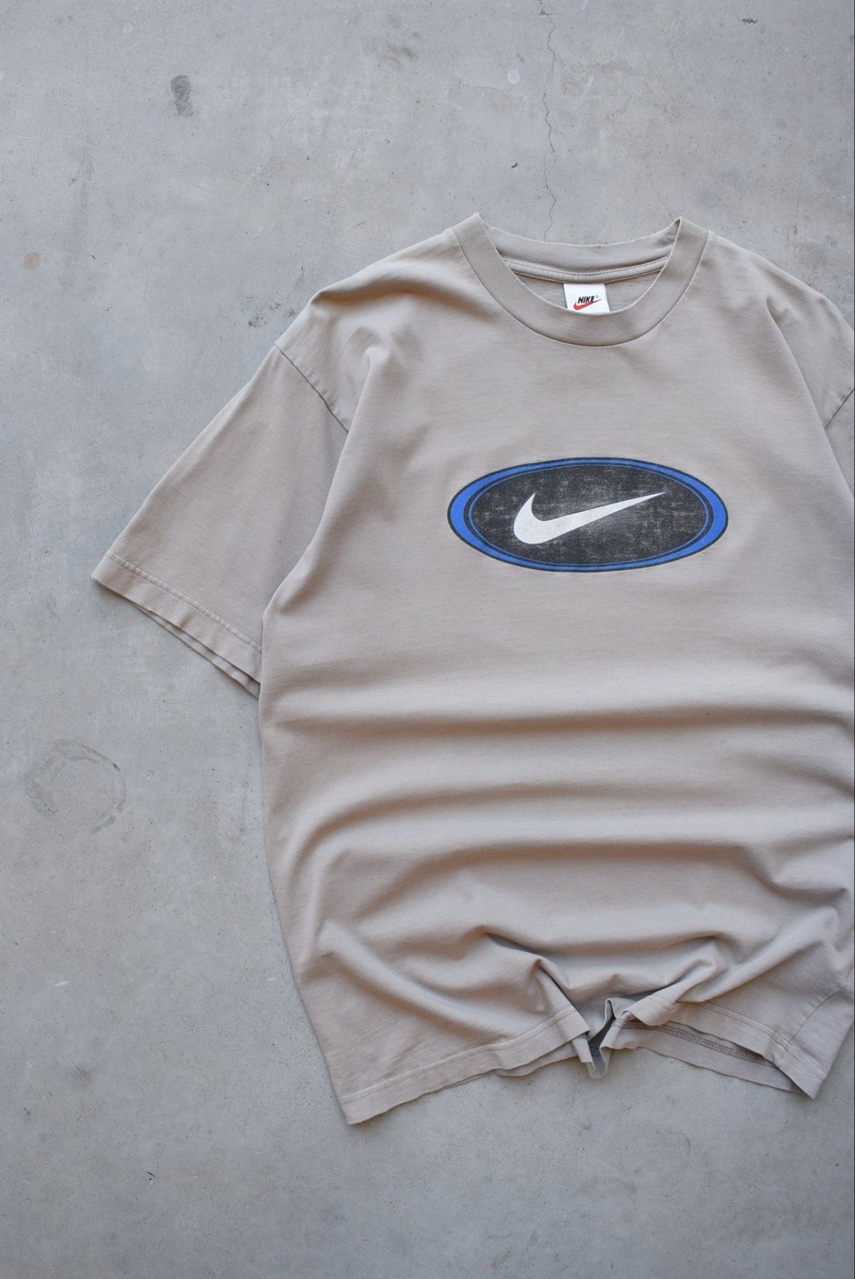 Nike Tan Swoosh Tee — 1990s (M) - Retrospective Store