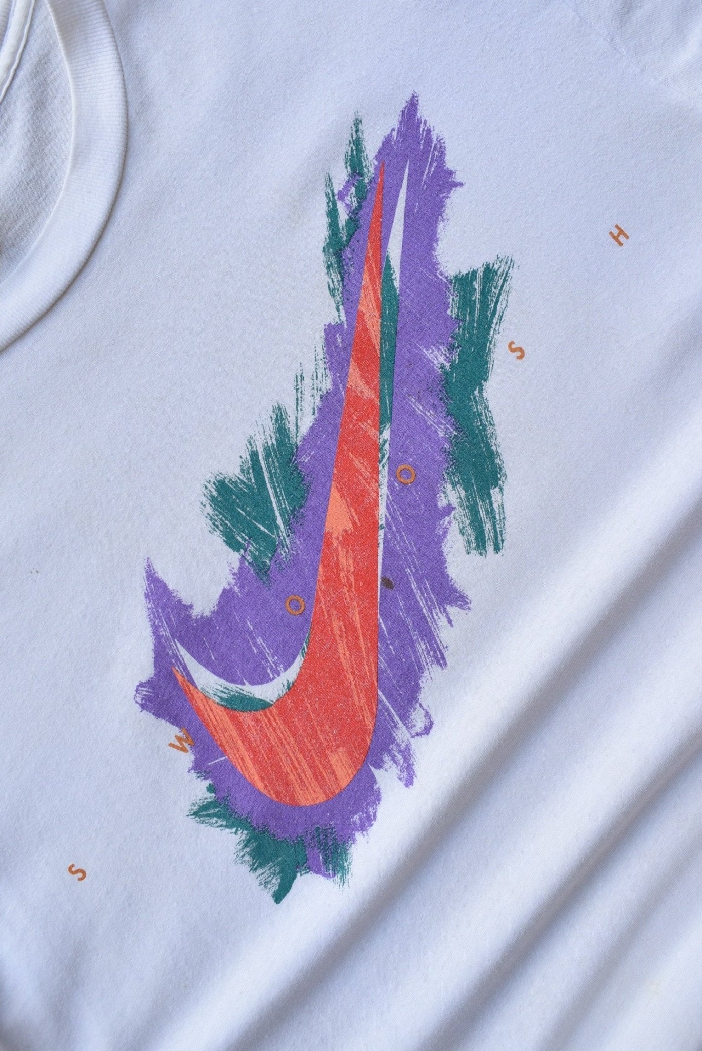 Nike White Swoosh Tee — 1990s (L) - Retrospective Store