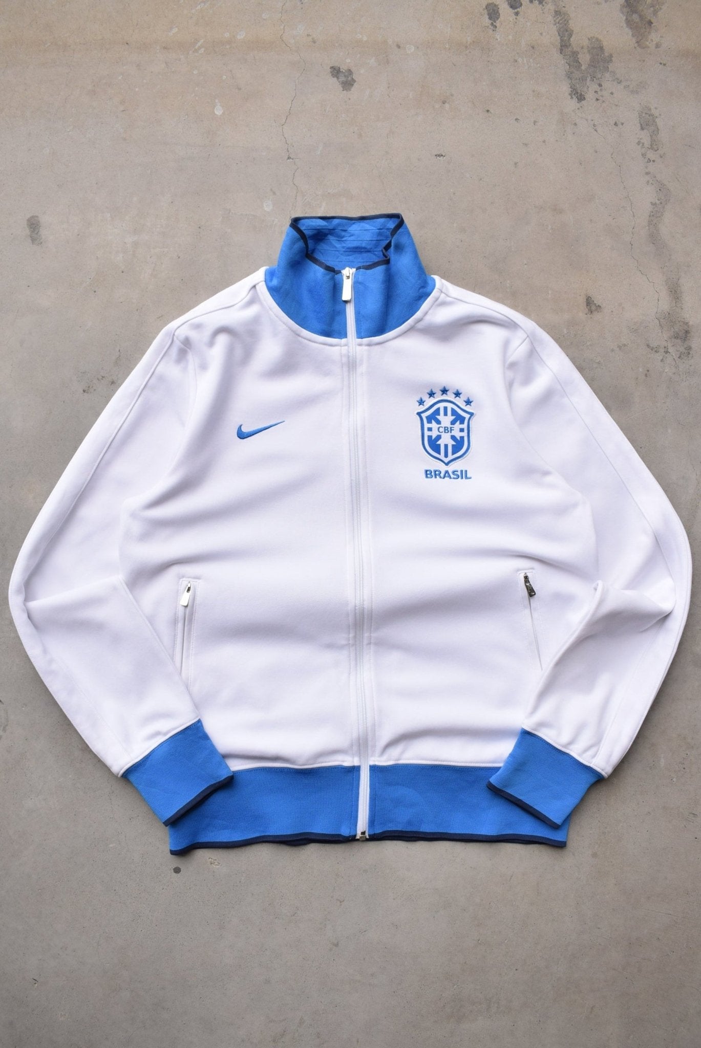 Nike x Brazil National Football Team White Embroidered Jacket — 2000s (M) - Retrospective Store