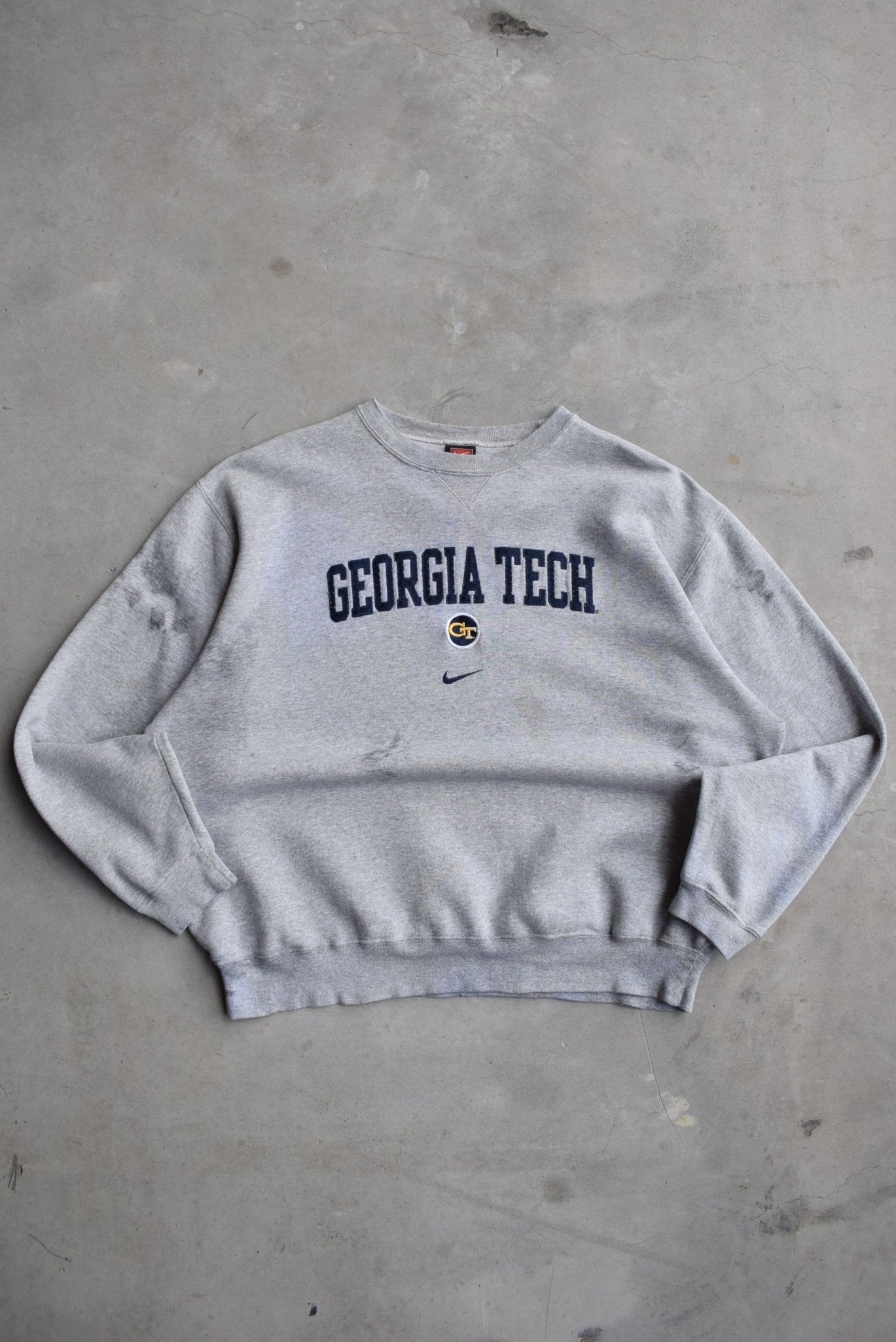 Nike x Georgia Tech University Grey Embroidered Crewneck — 2000s (L/XL) - Retrospective Store
