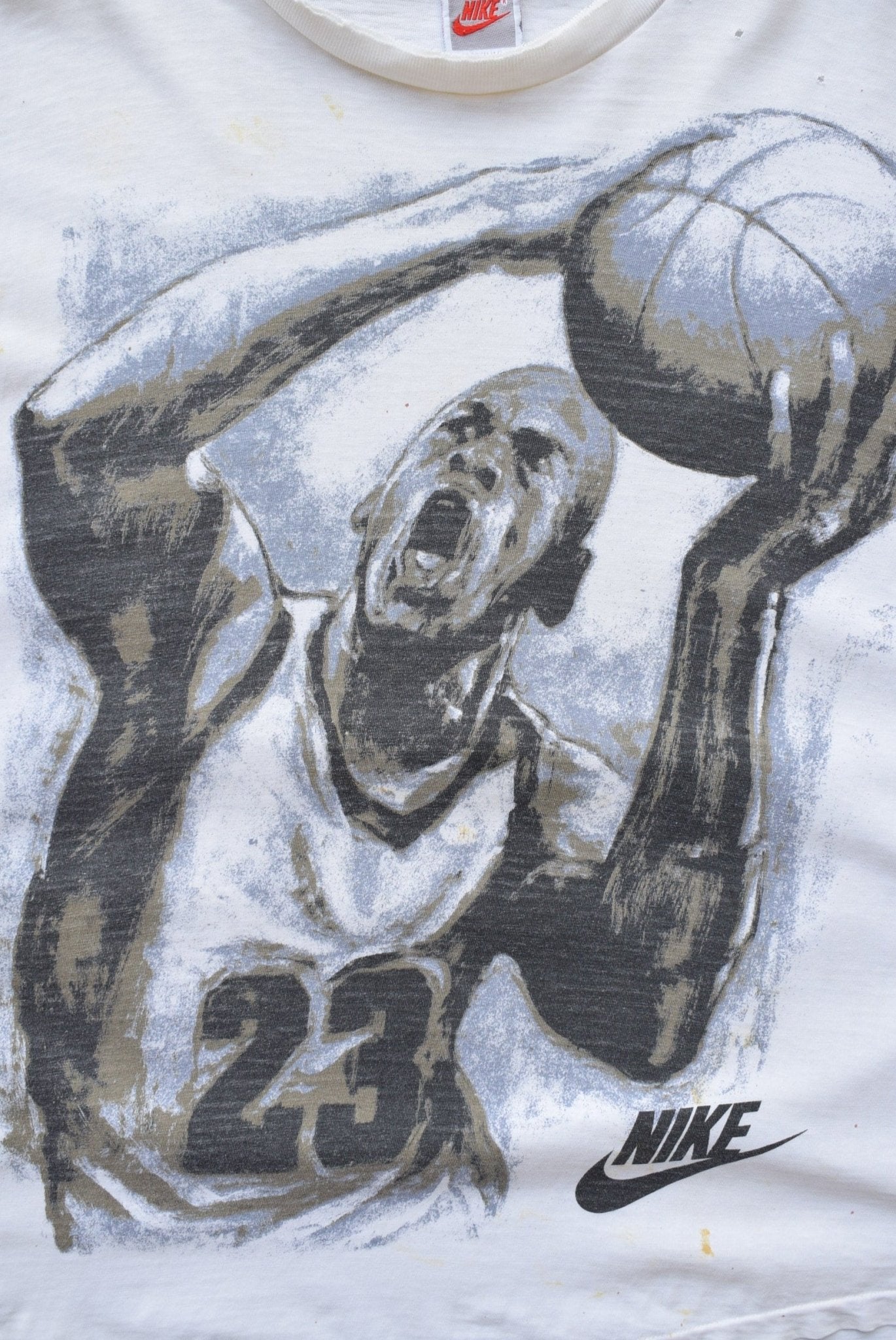 Nike x Michael Jordan White Graphic Tee — 1990s (M/L) - Retrospective Store