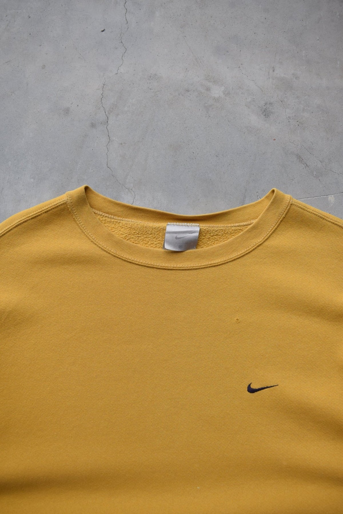 Nike Yellow Embroidered Swoosh Crewneck — 2000s (XXL) - Retrospective Store