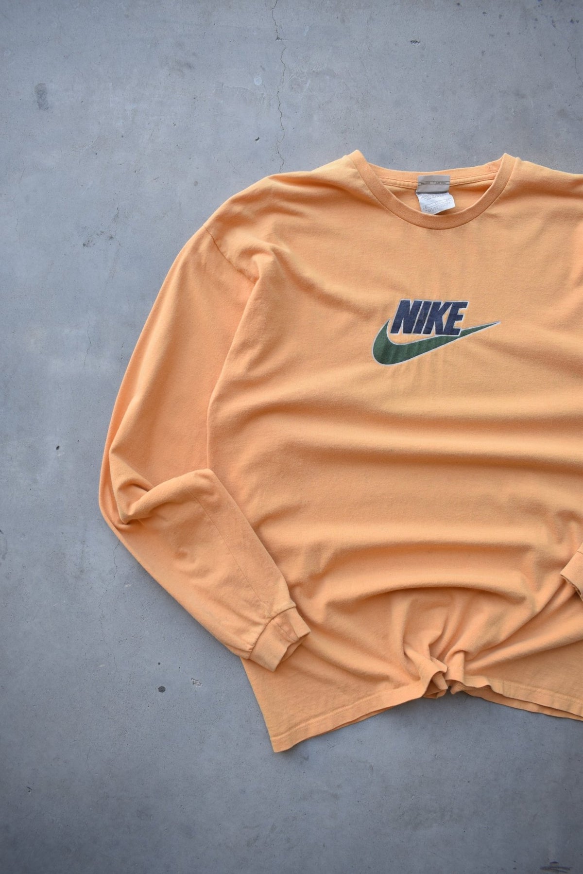 Nike Yellow Spellout Long Sleeve Tee — 2000s (XL) - Retrospective Store