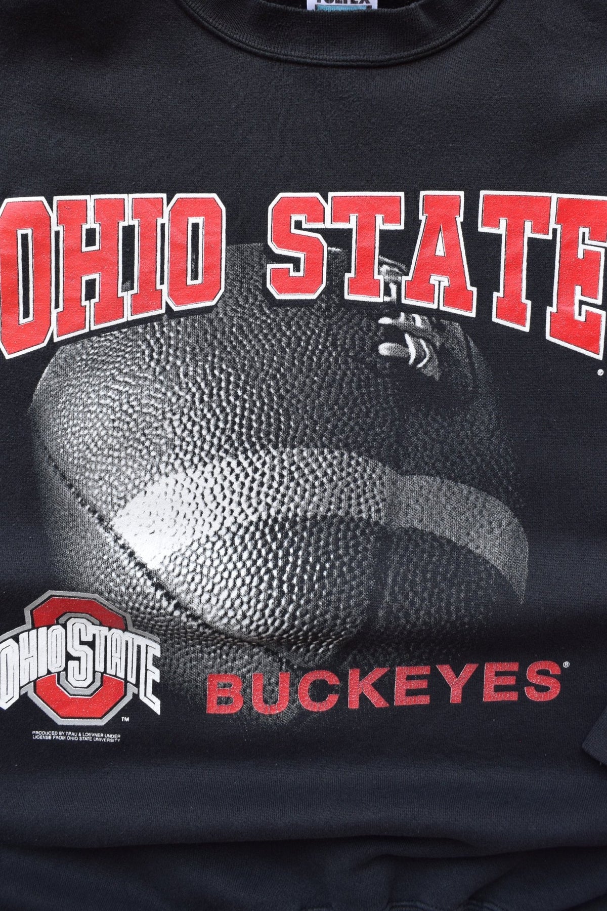 Ohio State University Football Black Graphic Crewneck — 1990s (L) - Retrospective Store