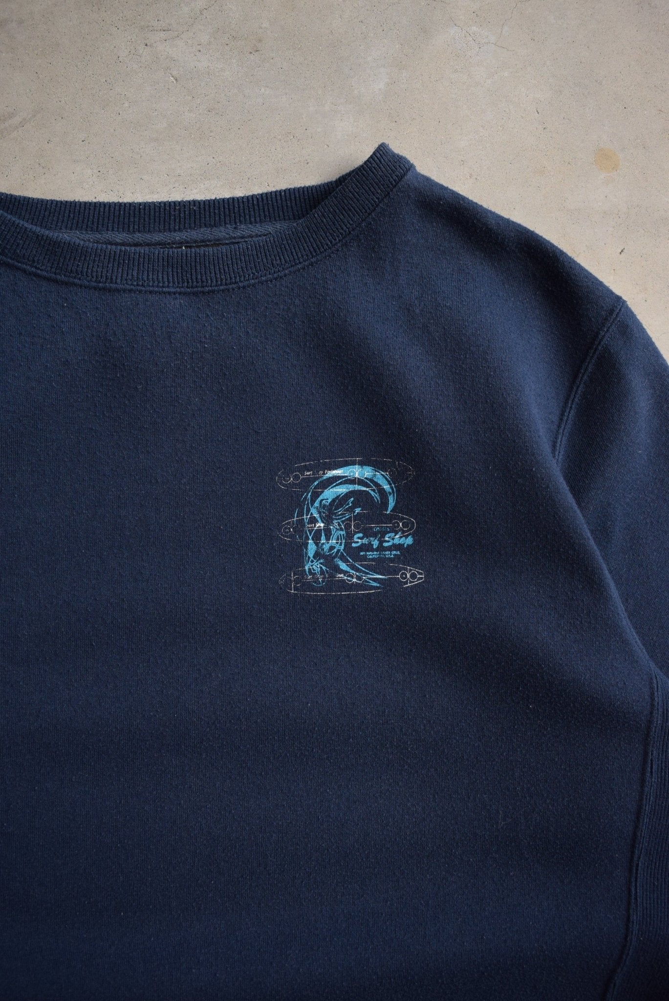 O'Neill Surfwear Navy Graphic Crewneck — 1990s (L) - Retrospective Store