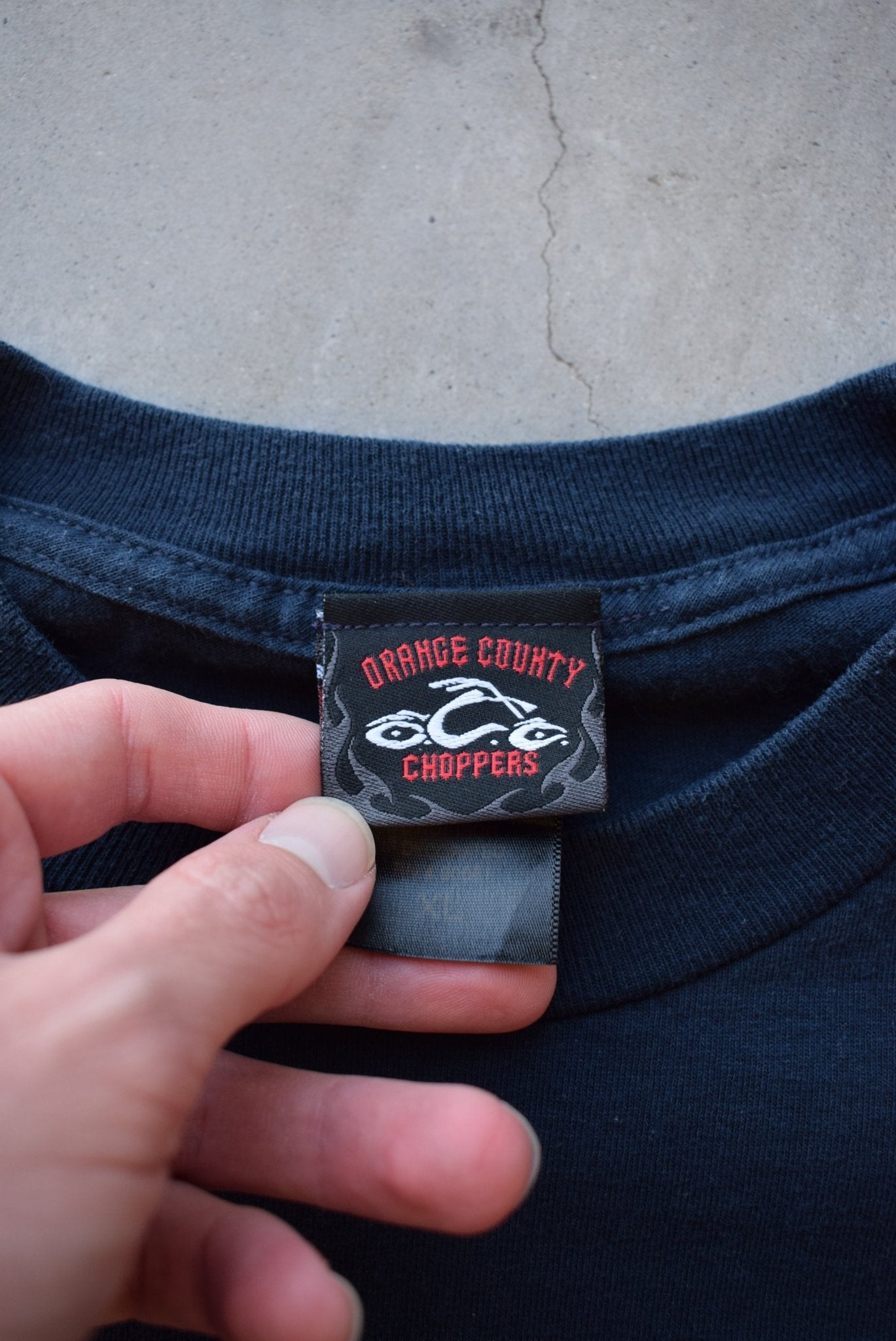 Orange County Choppers Navy Graphic Tee — 2000s (L/XL) - Retrospective Store