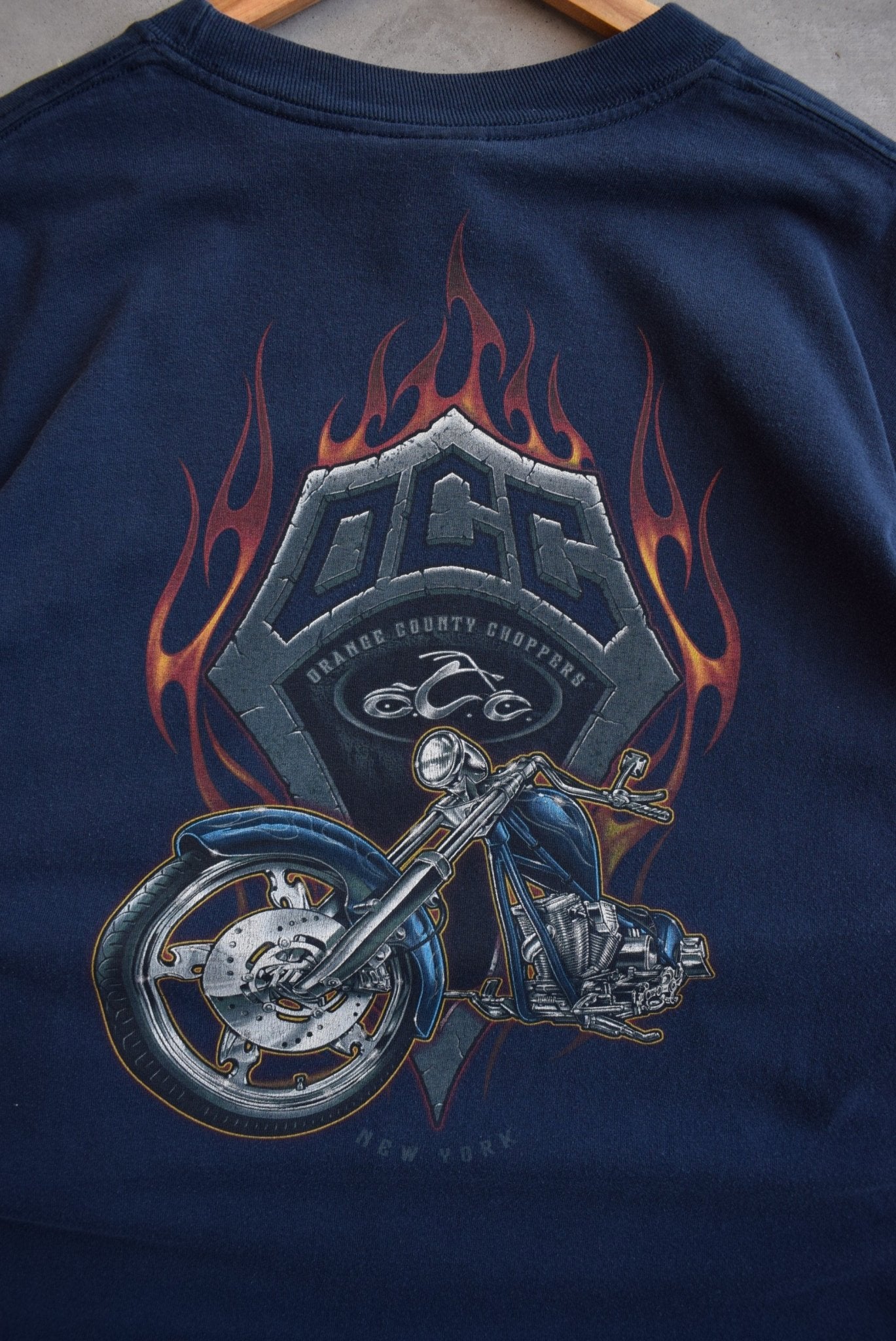 Orange County Choppers Navy Long Sleeve Tee — 2000s (XL) - Retrospective Store